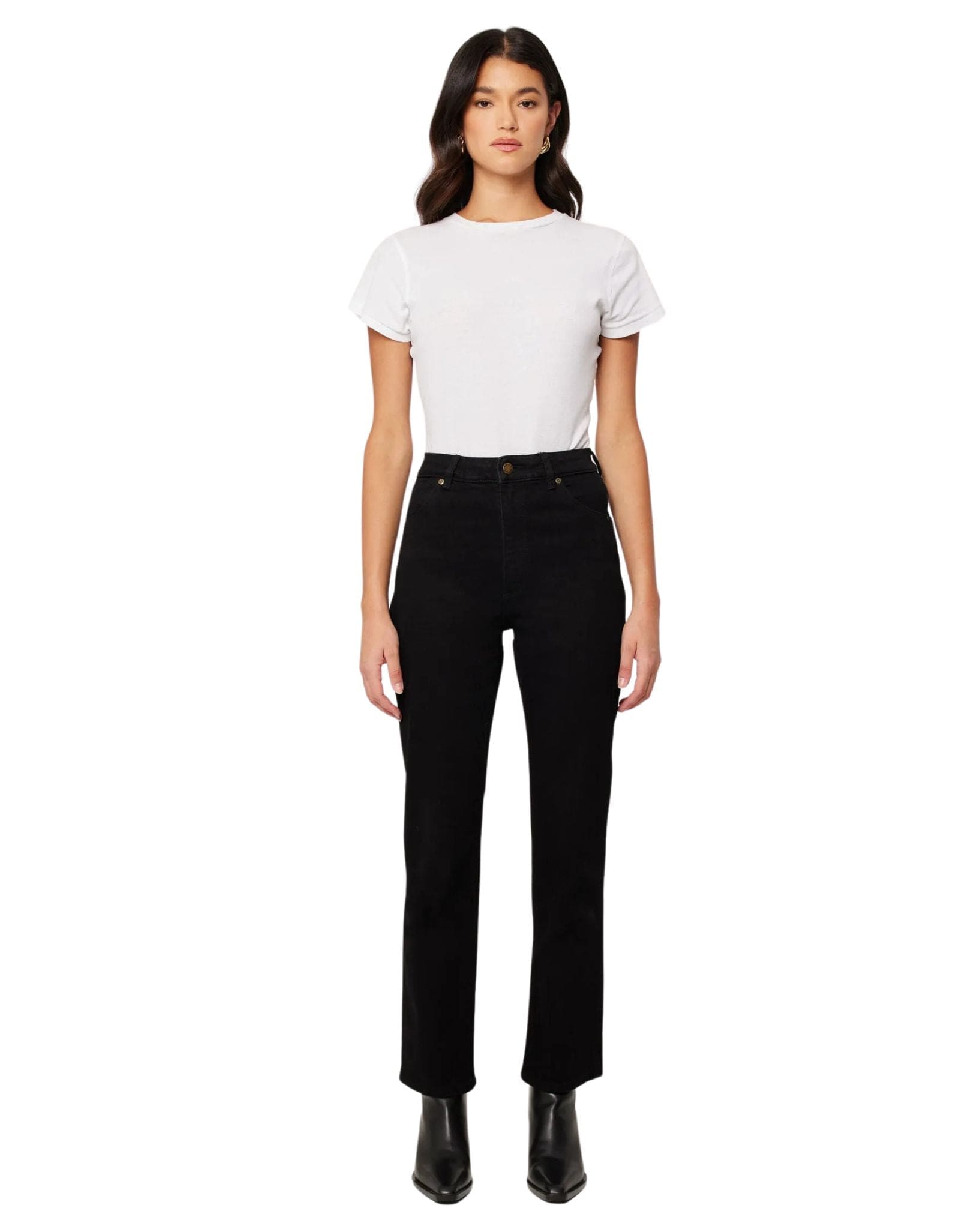 Rollas Womens Original Straight - Rinse Black