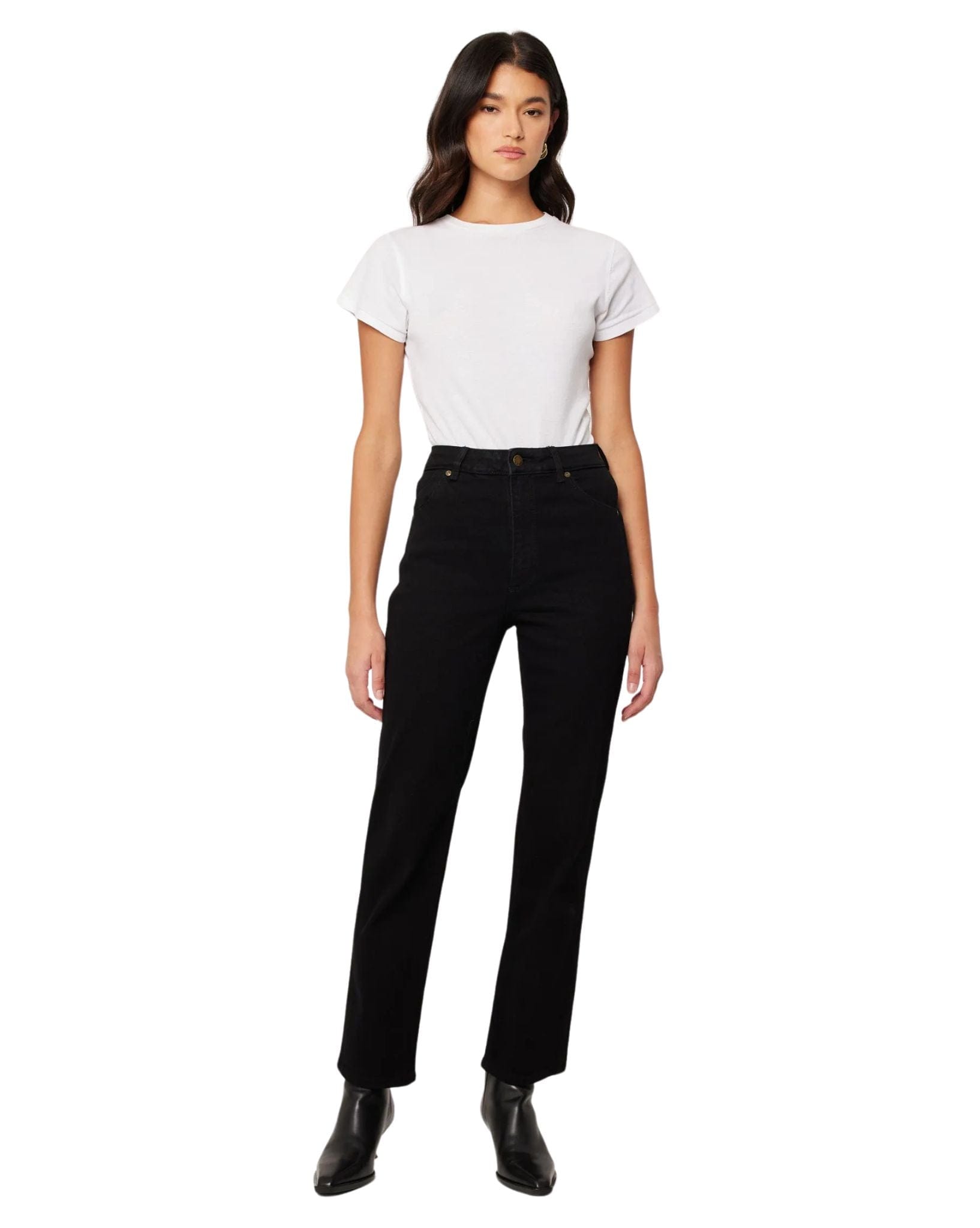 Rollas Womens Original Straight - Rinse Black