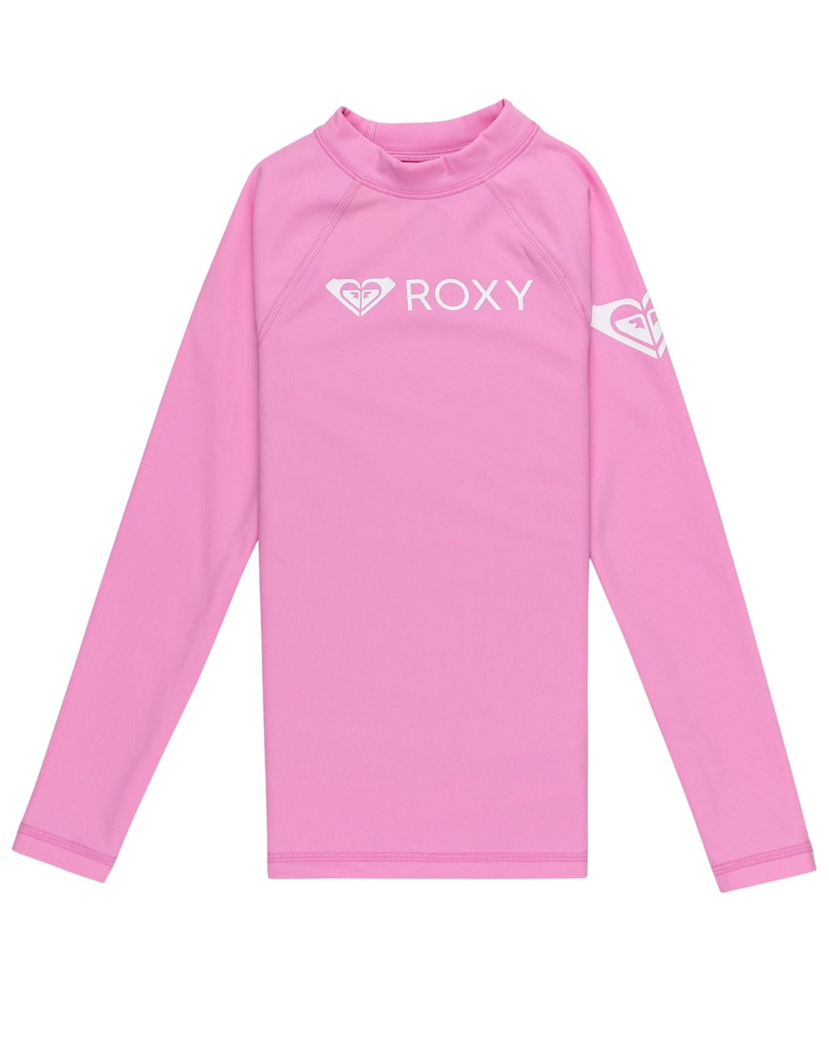Roxy Girls Heater Ls Lycra Rash Vest - Cyclamen