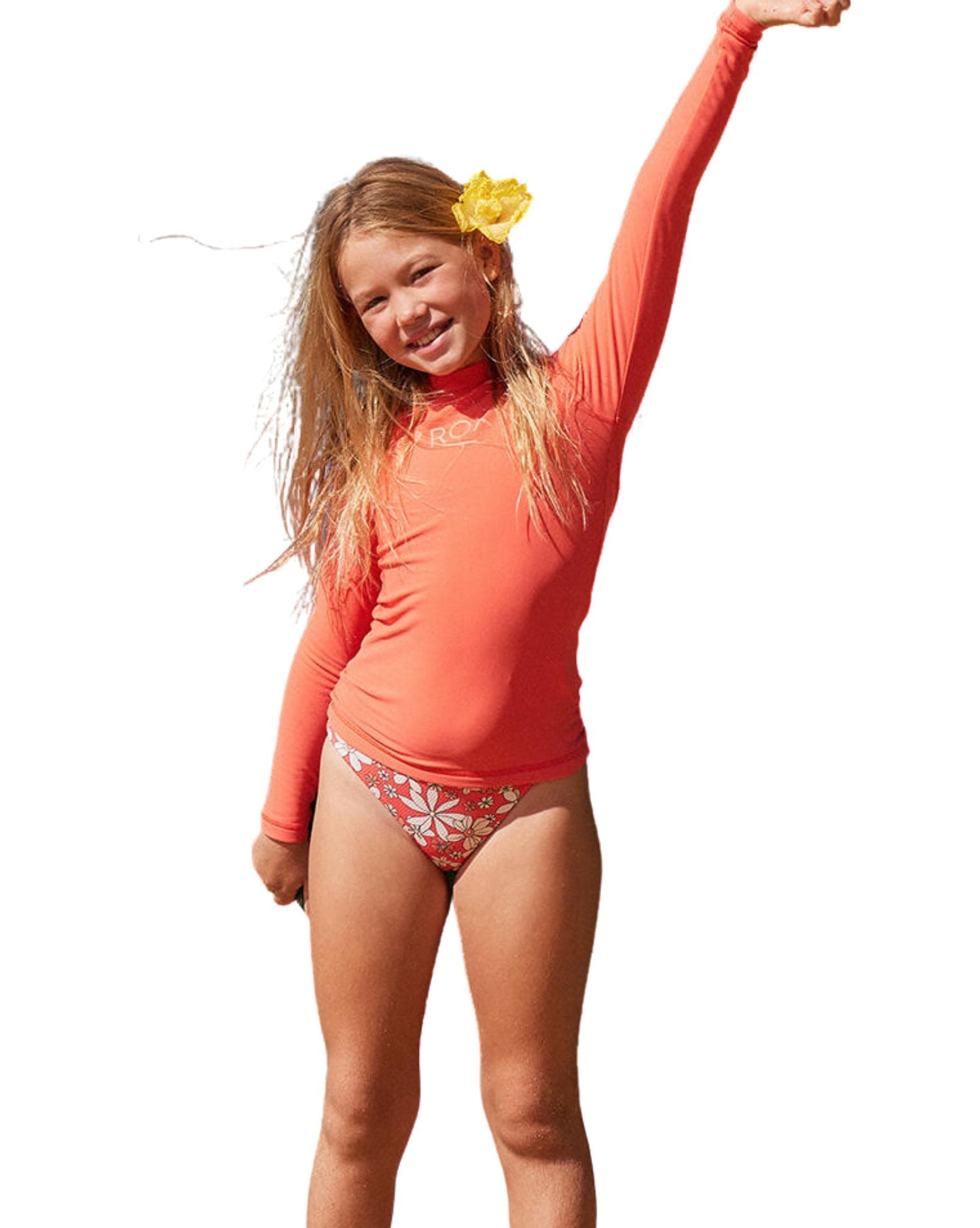 Roxy Girls Heater Ls Lycra Rash Vest - Dubarry