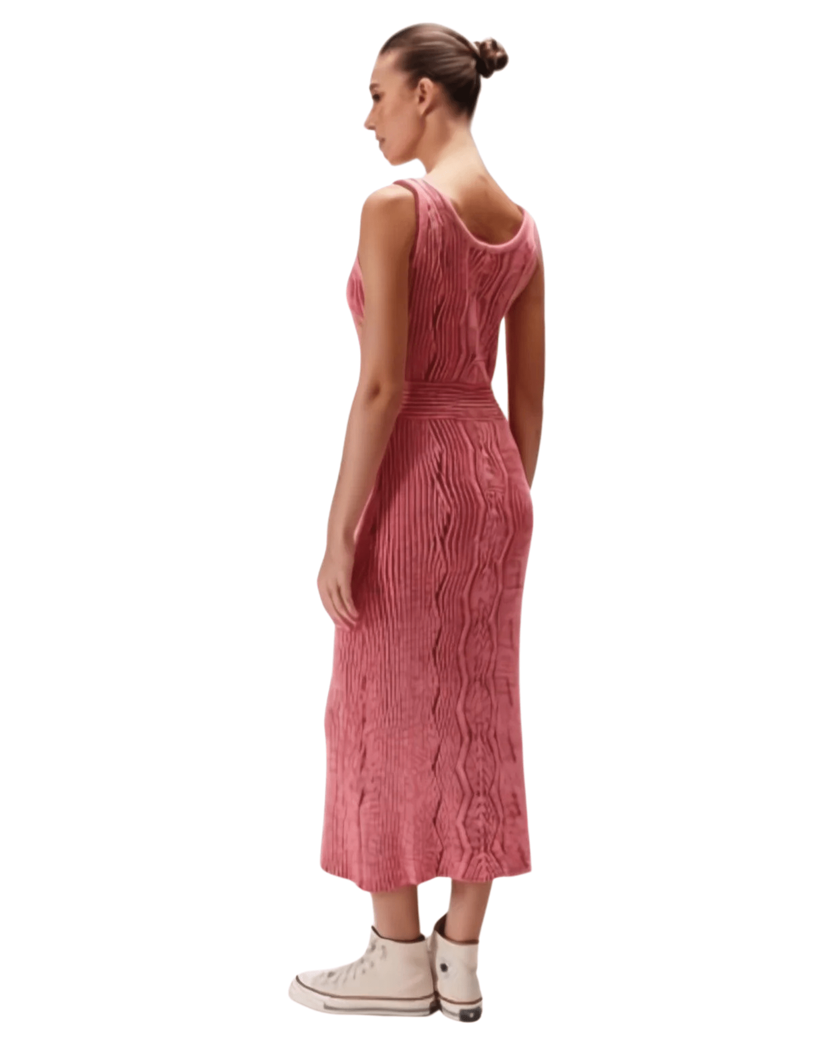 Rue Stiic Womens Gracie Knit Dress - Pink Red Gold