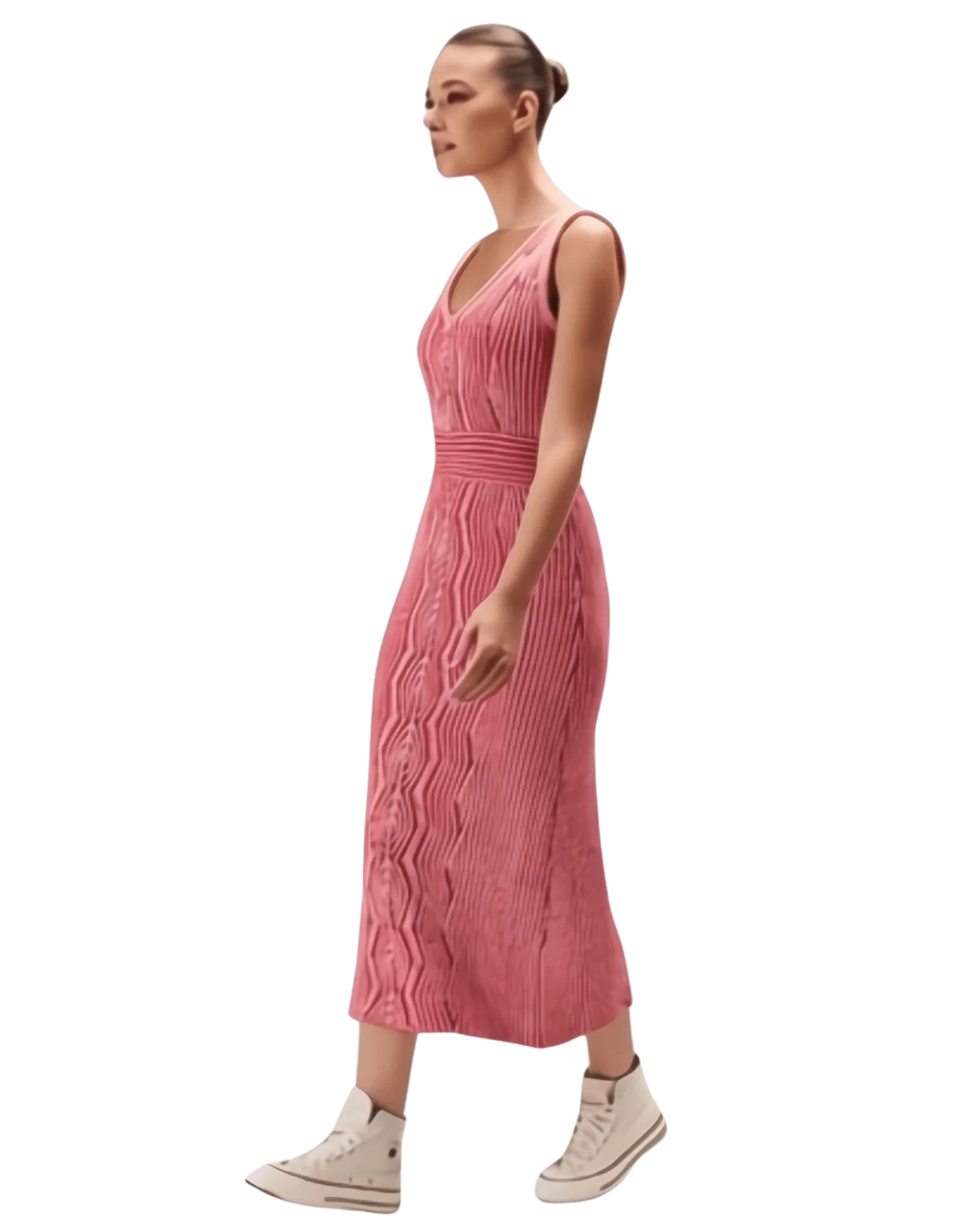 Rue Stiic Womens Gracie Knit Dress - Pink Red Gold