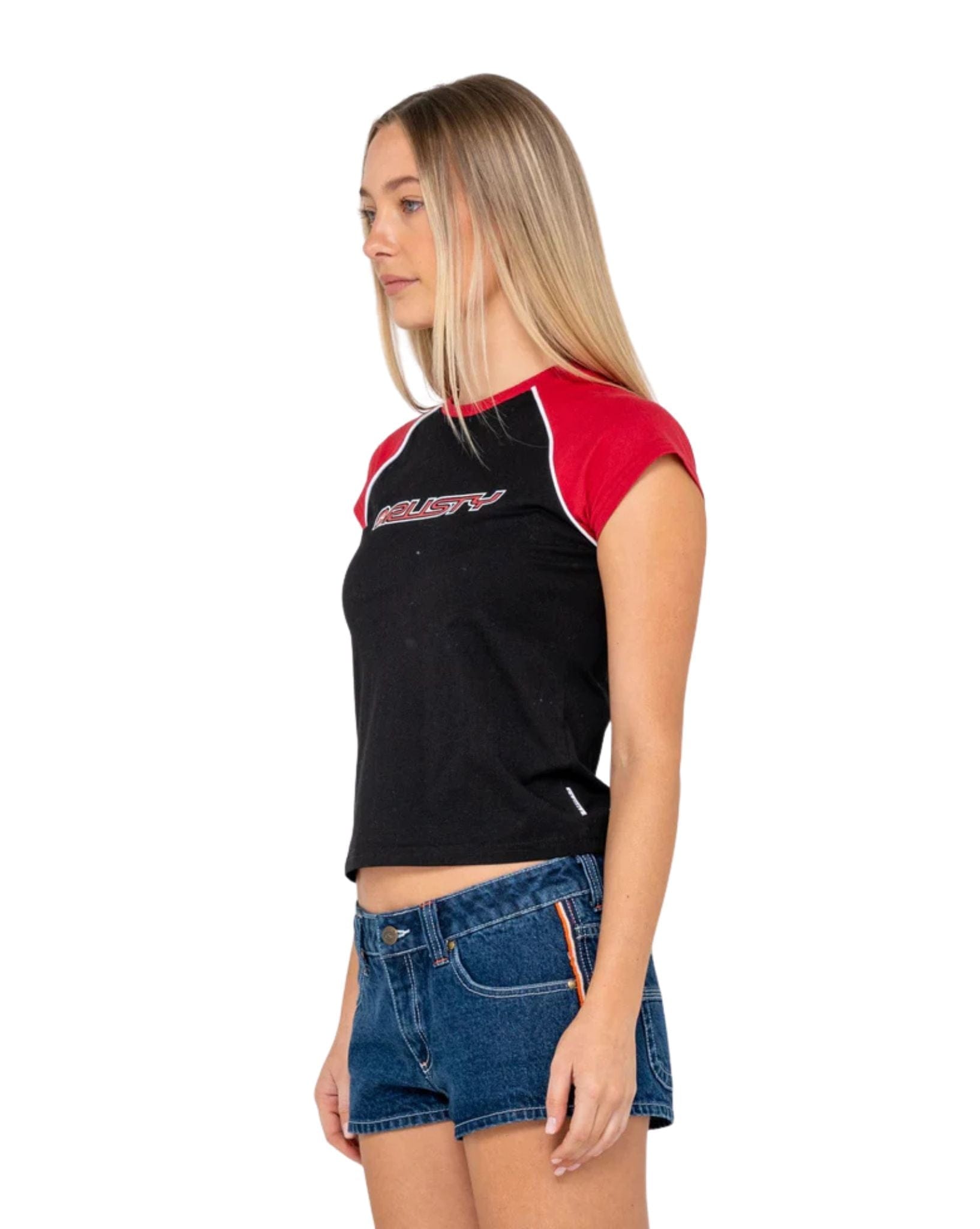 Rusty Archived Raglan Baby Tee