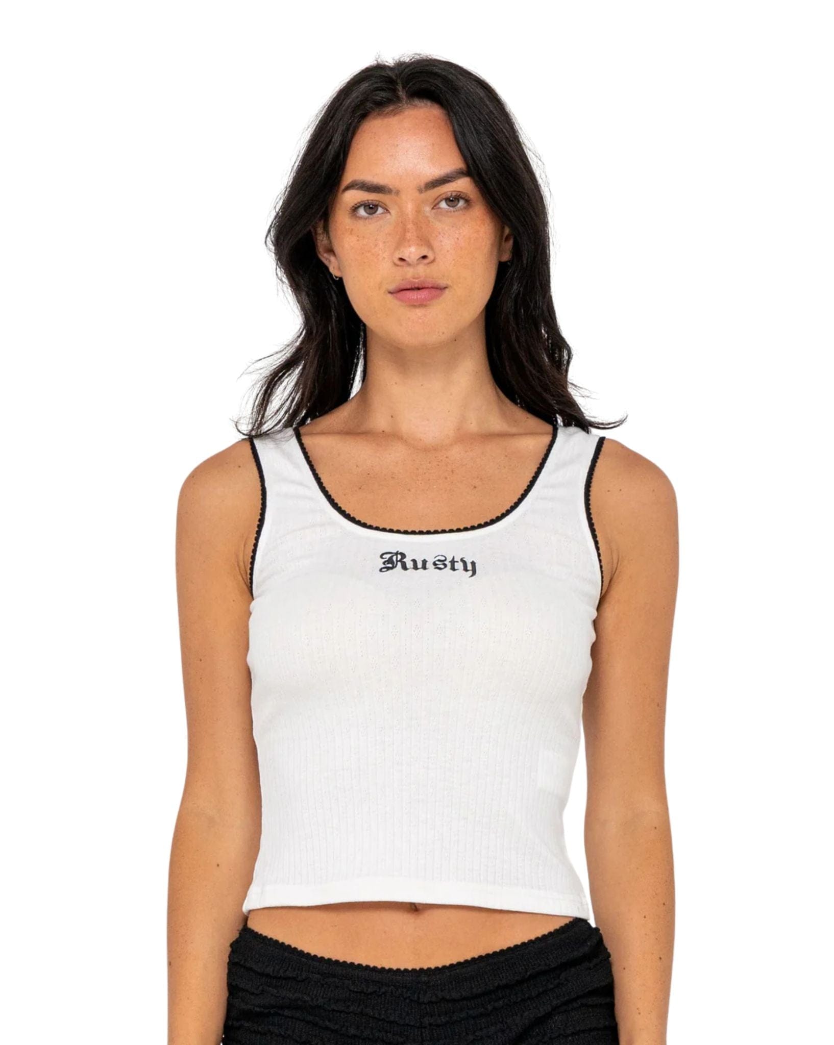 Rusty Cassian Ribbed Scoop Neck Singlet