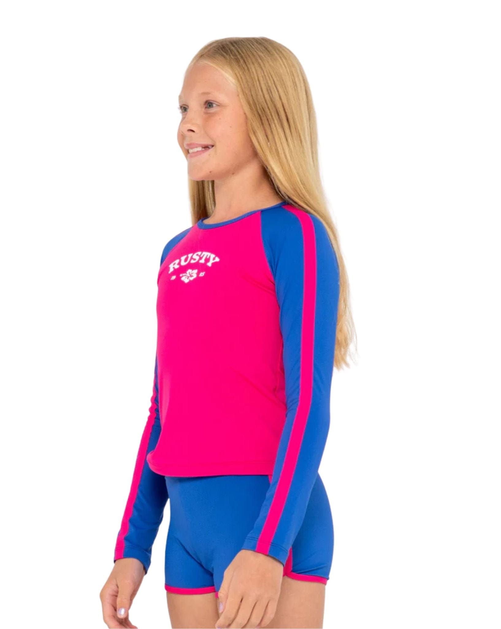 Rusty Contrast Rashie And Shorts Set Girls