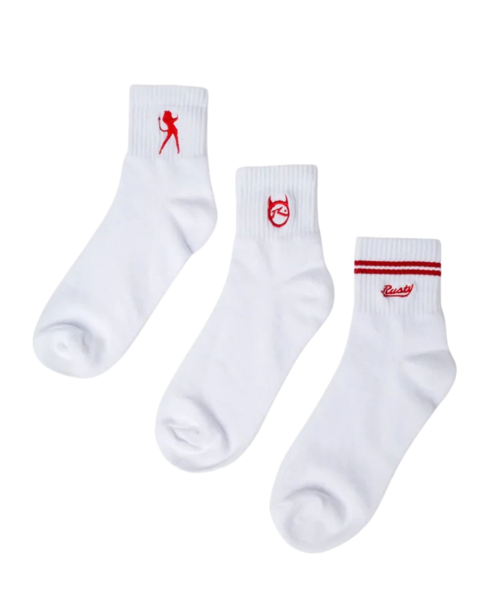 Rusty Fancy Day Crew 3-Sock Pack