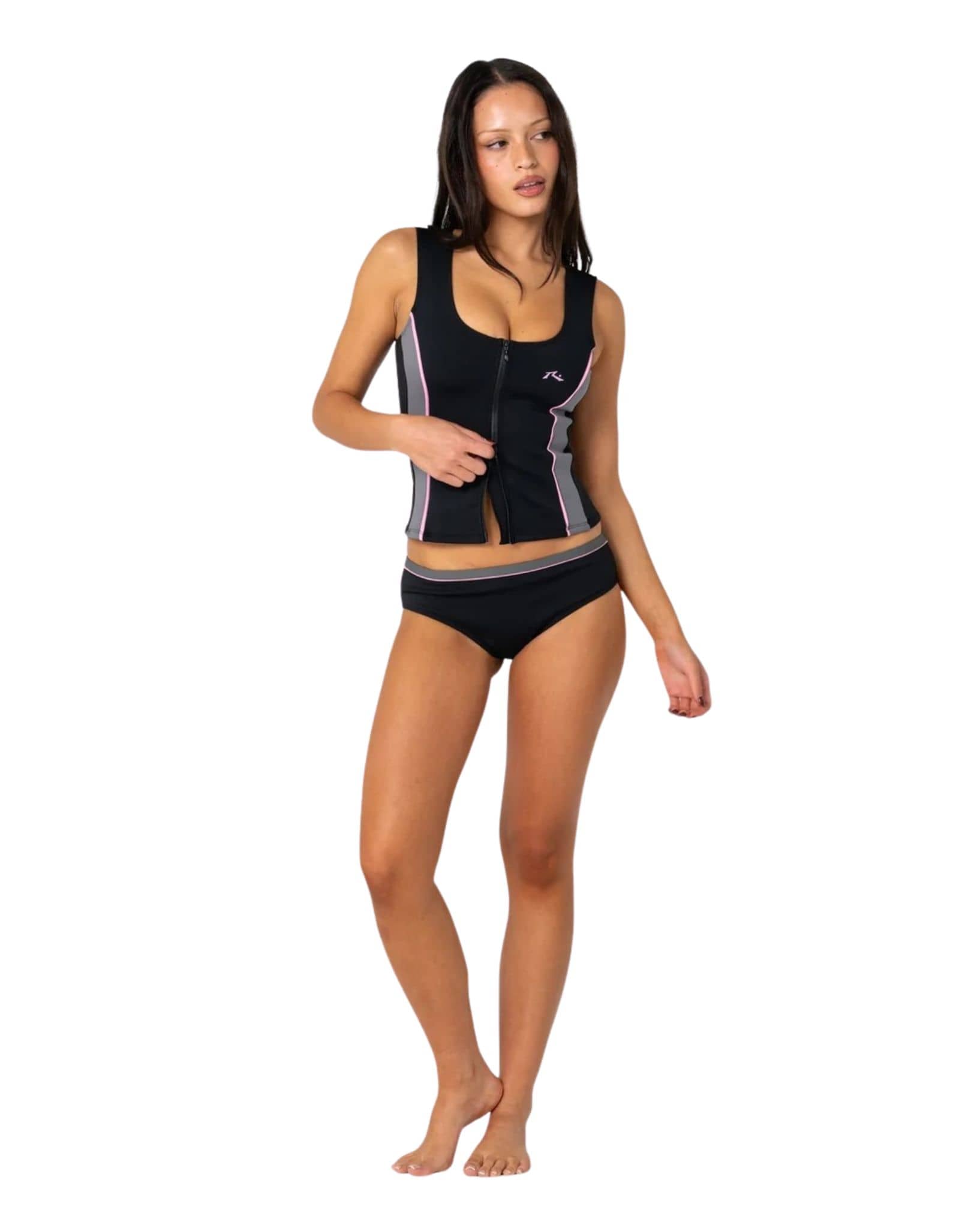 Rusty Farrah Scoop Zip Through Rash Top