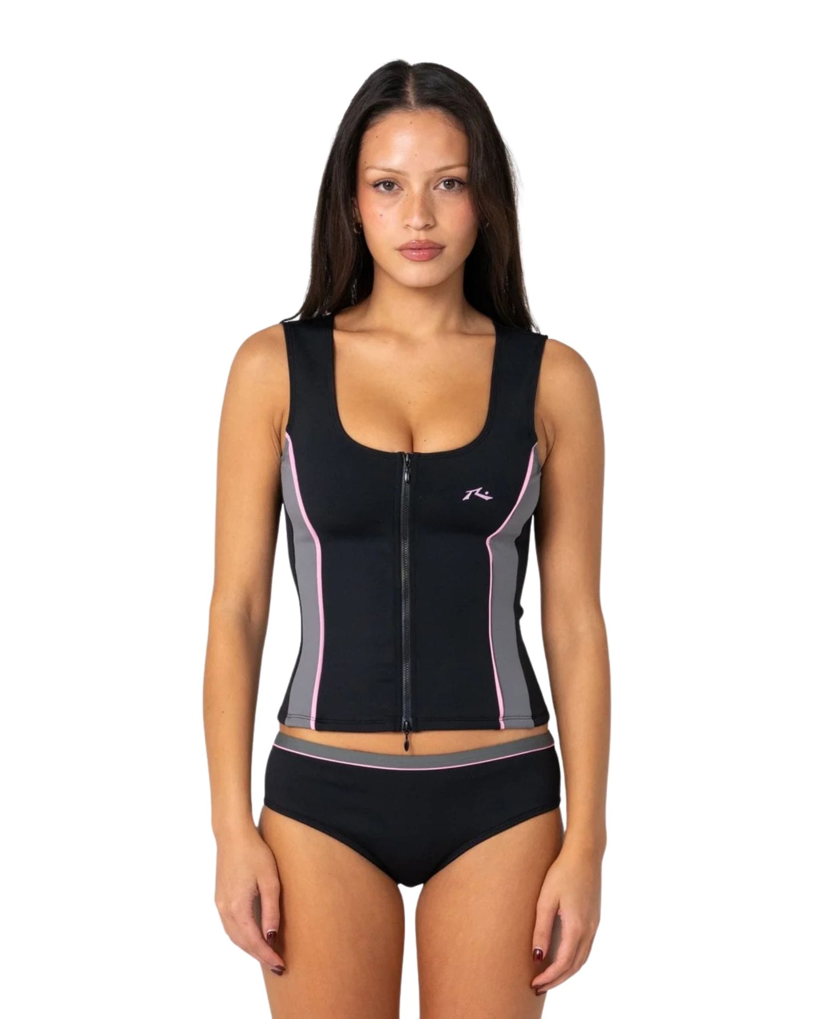 Rusty Farrah Scoop Zip Through Rash Top