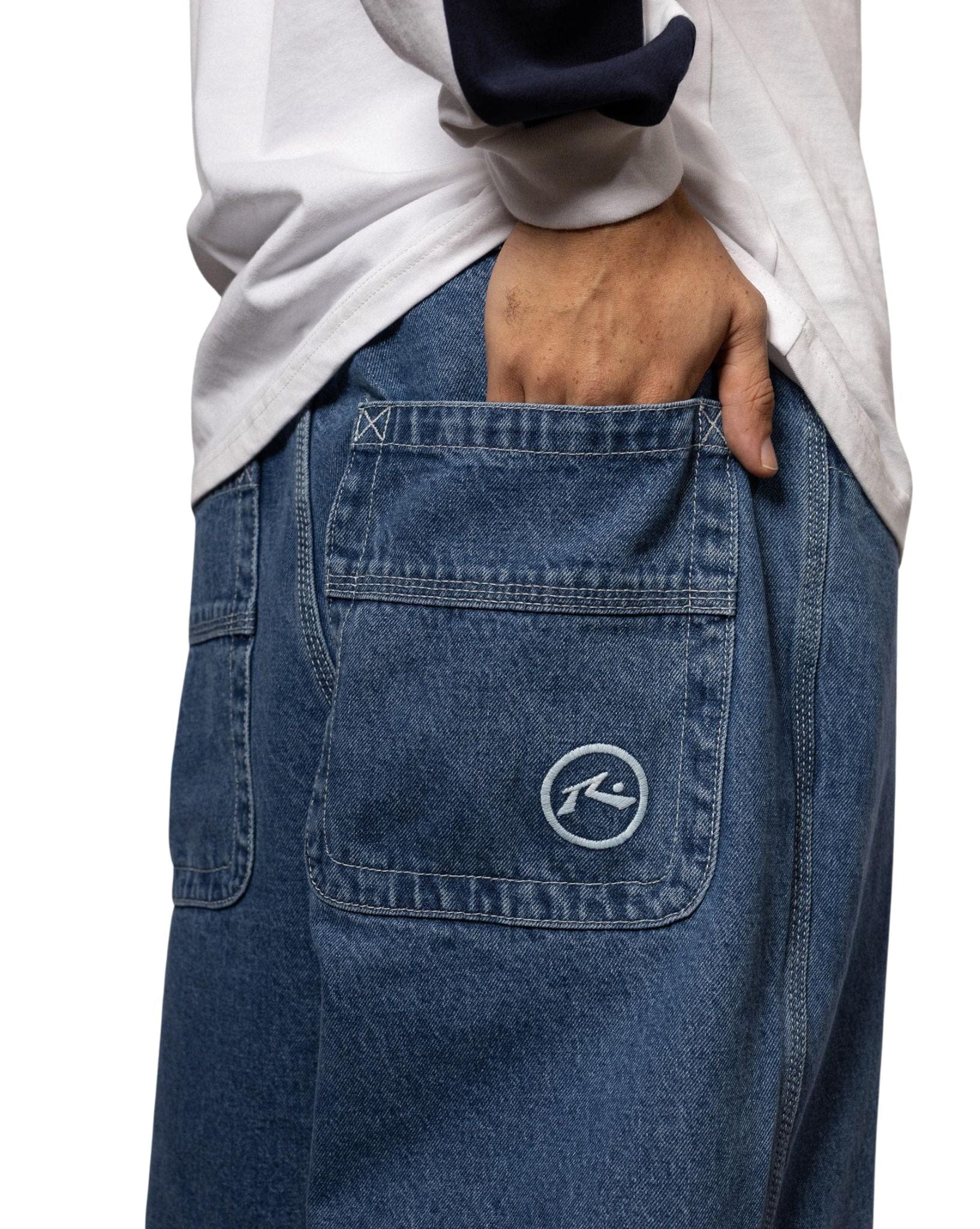 Rusty Flip Daddy Tapeless Jean-Middy Blue