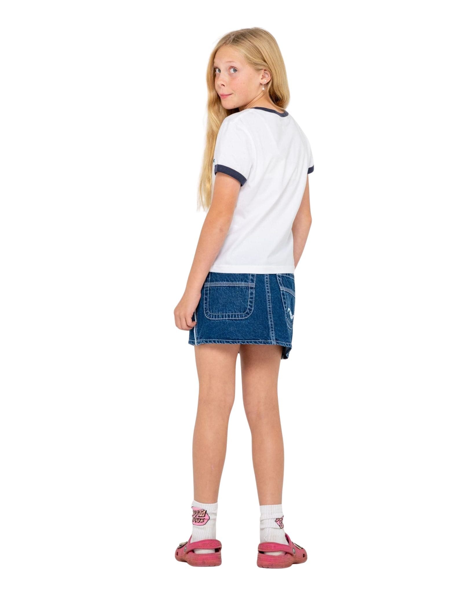 Rusty Flip Girl Mini Denim Skirt