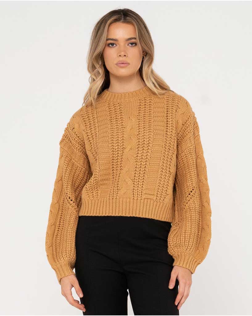 Rusty Folktale Crop Chunky Knit