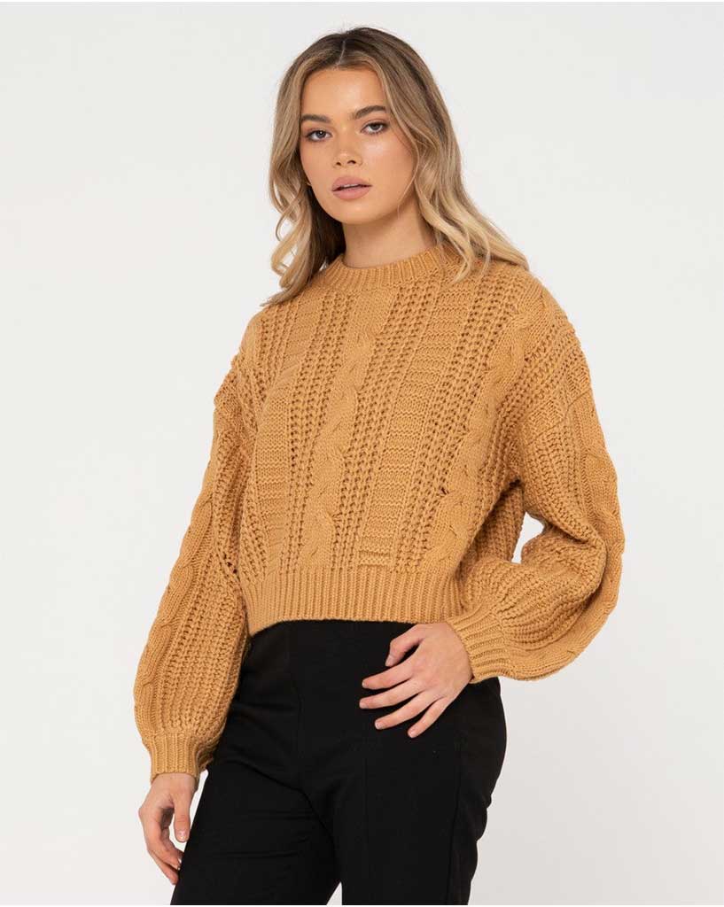 Rusty Folktale Crop Chunky Knit