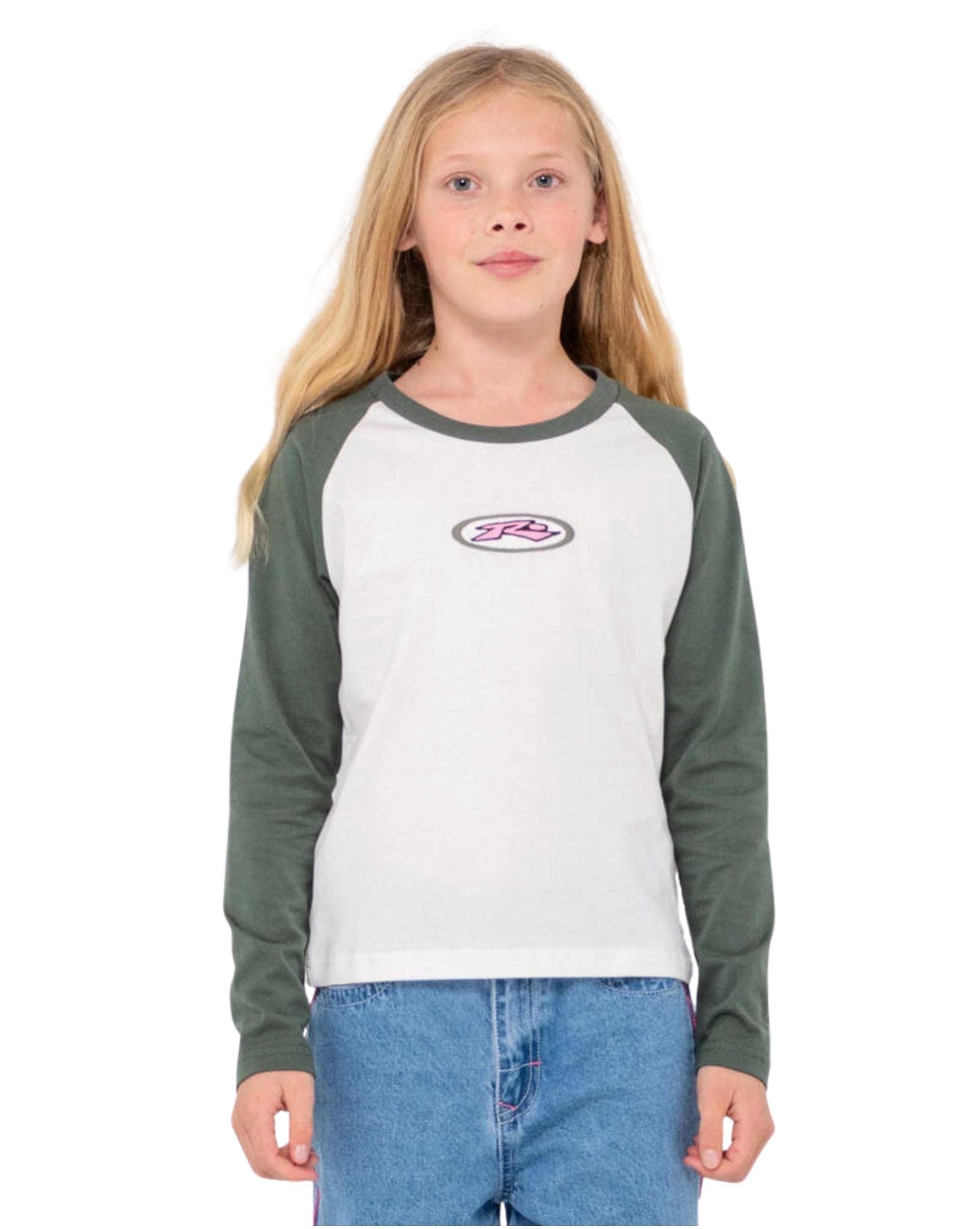 Rusty Heritage Long Sleeve Tee Girls - Ecru
