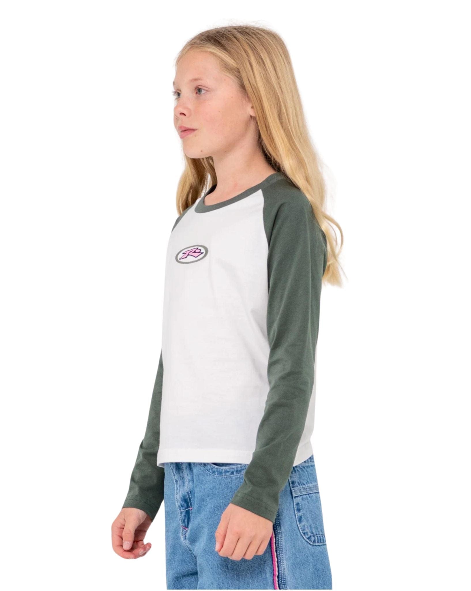 Rusty Heritage Long Sleeve Tee Girls - Ecru