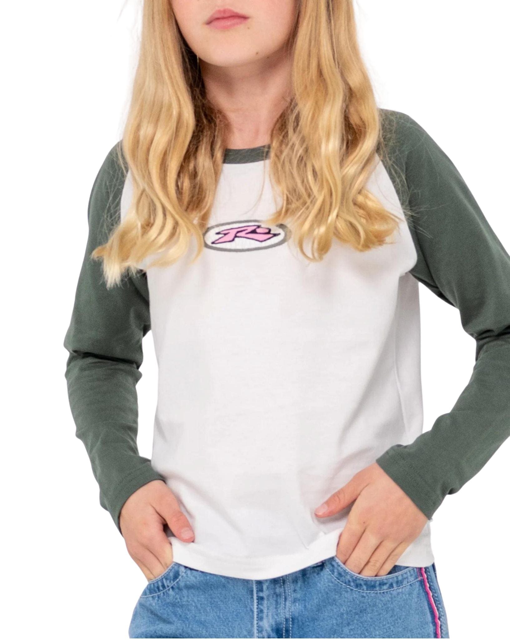 Rusty Heritage Long Sleeve Tee Girls - Ecru