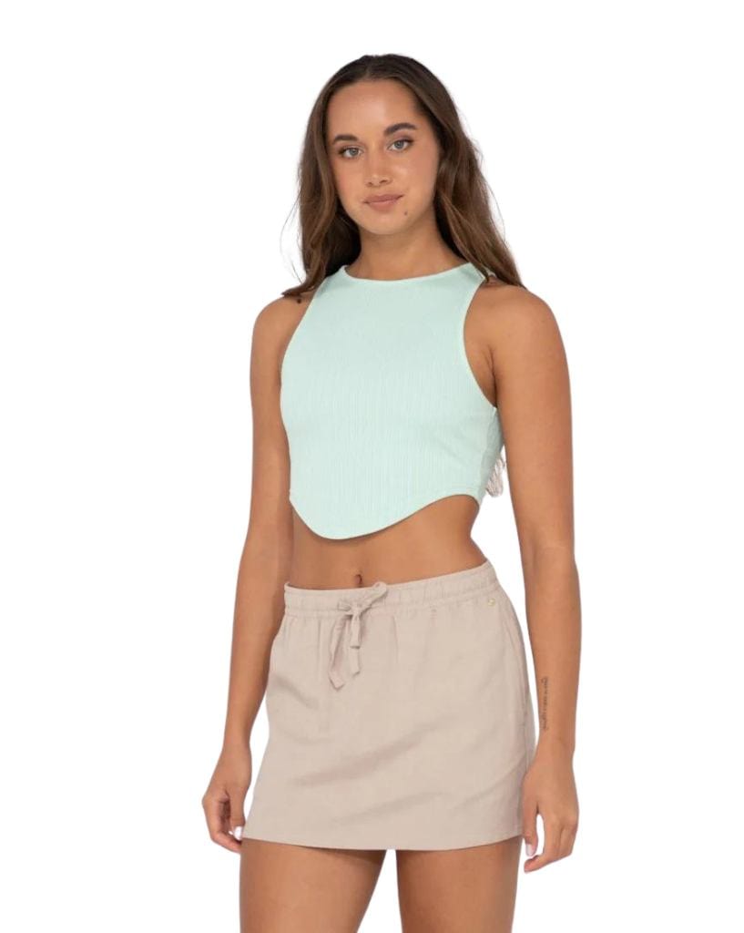 Rusty Lucy Curved Crop Tank
