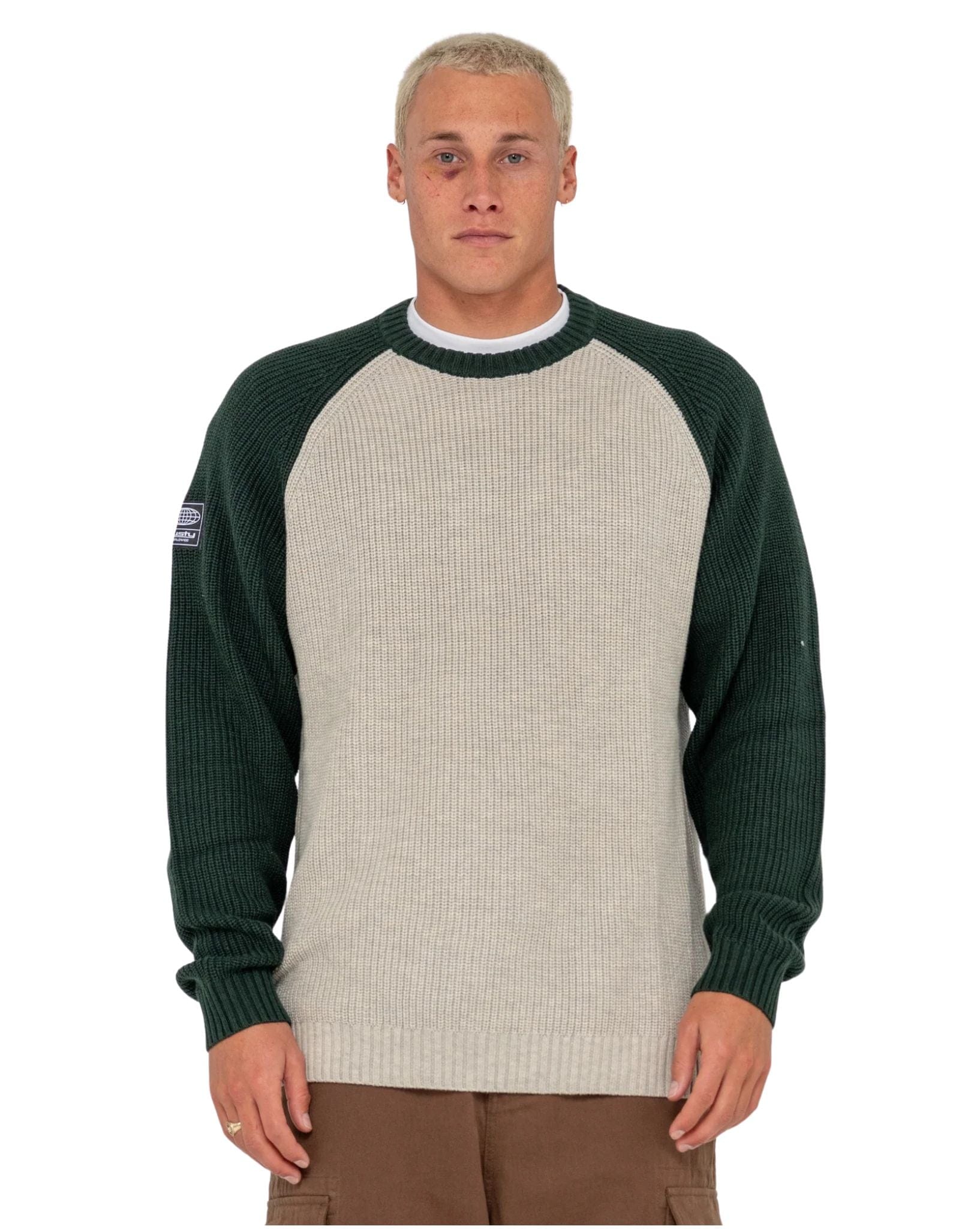 Rusty Mens Disposal 2.0 Knitted Crew - Abbey Stone