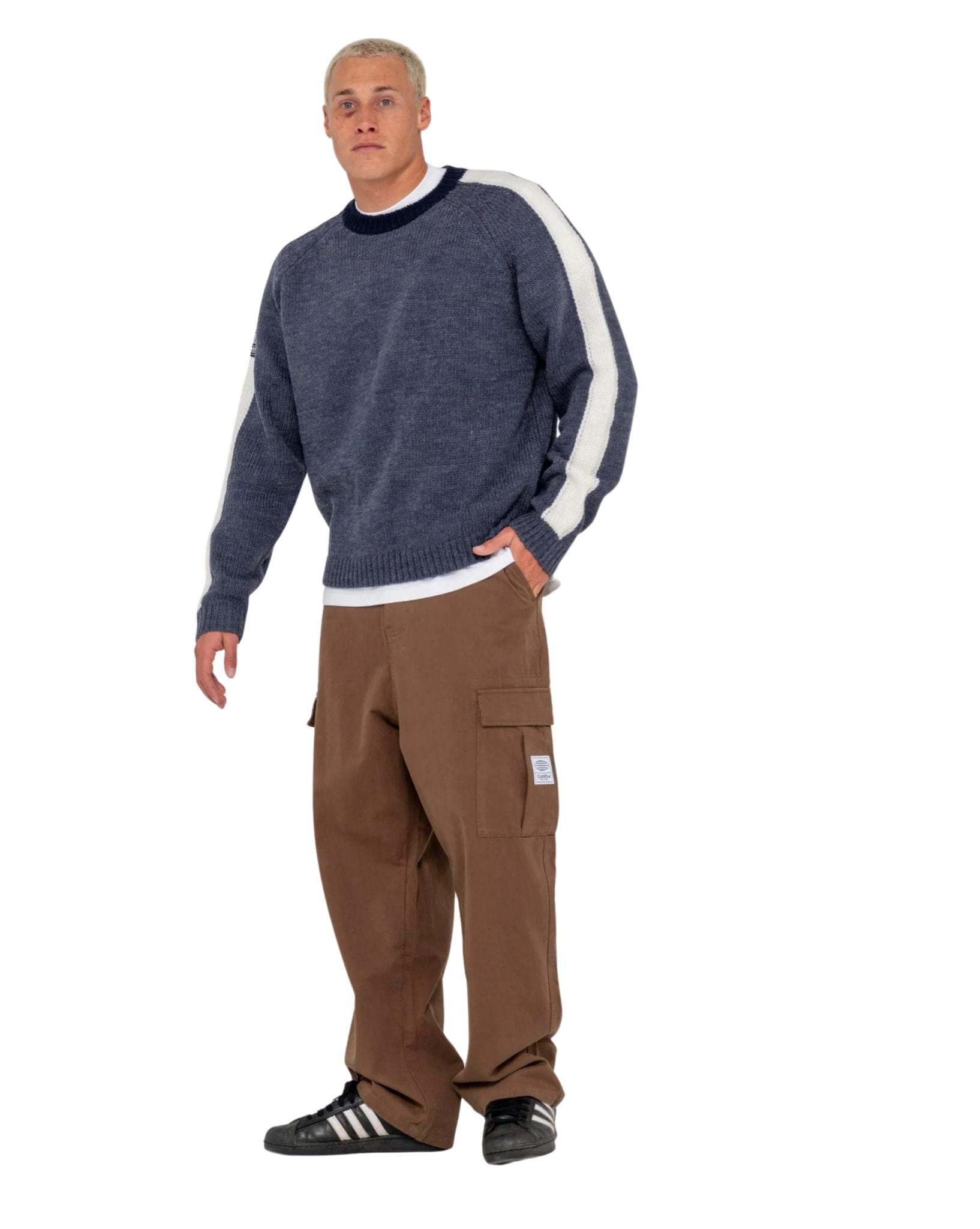 Rusty Mens Fishermans Boxy Knitted Crew