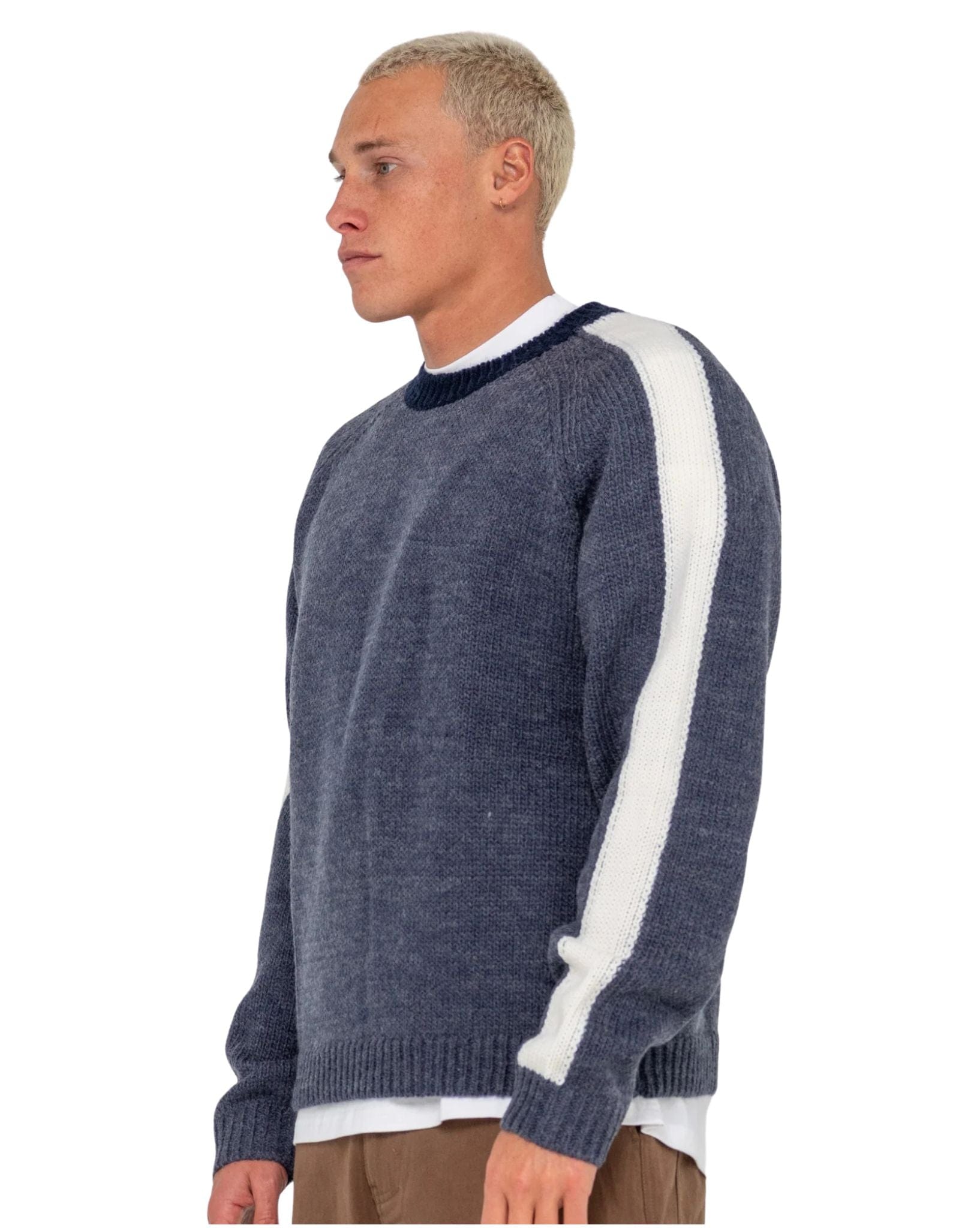 Rusty Mens Fishermans Boxy Knitted Crew