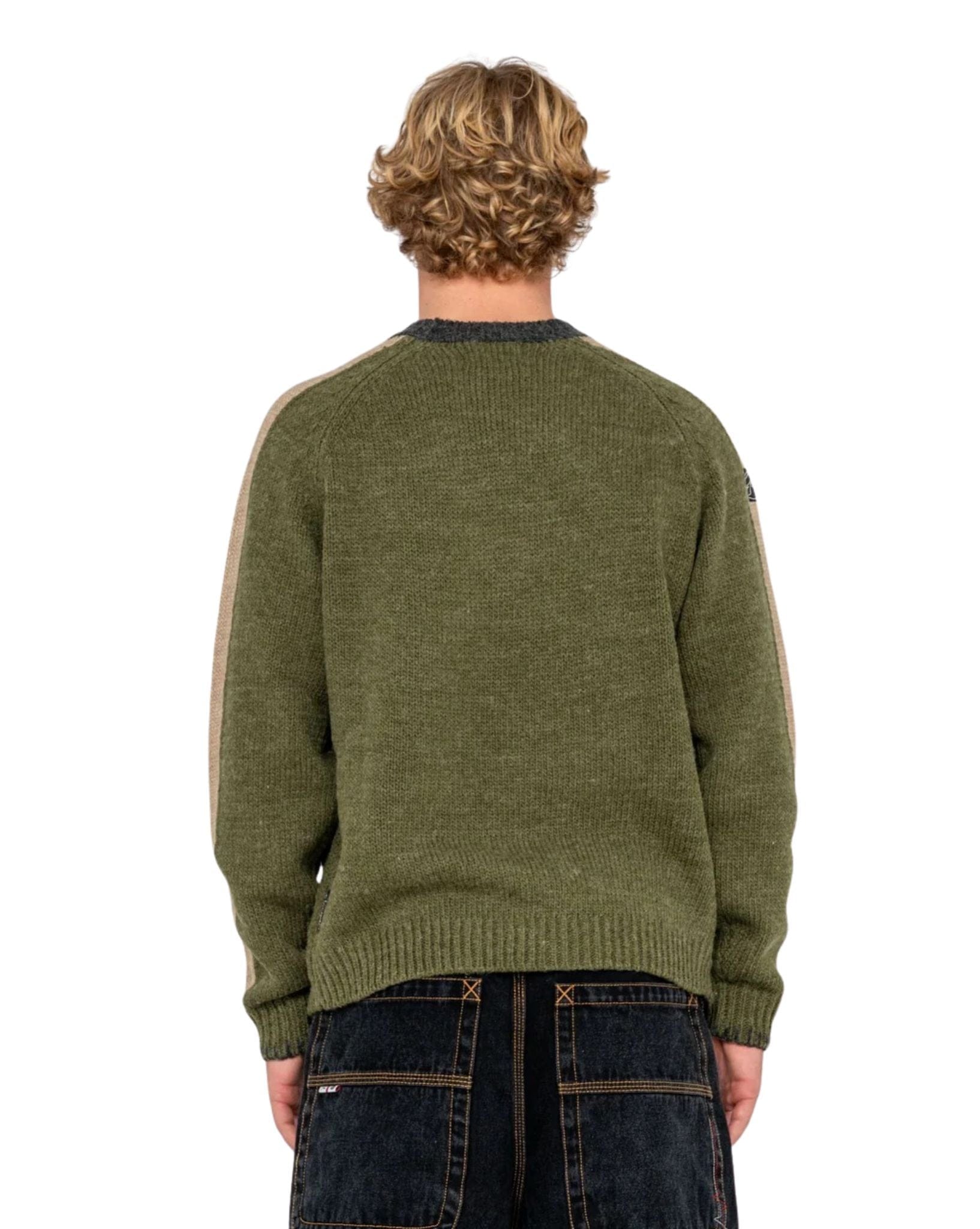 Rusty Mens Fishermans Boxy Knitted Crew