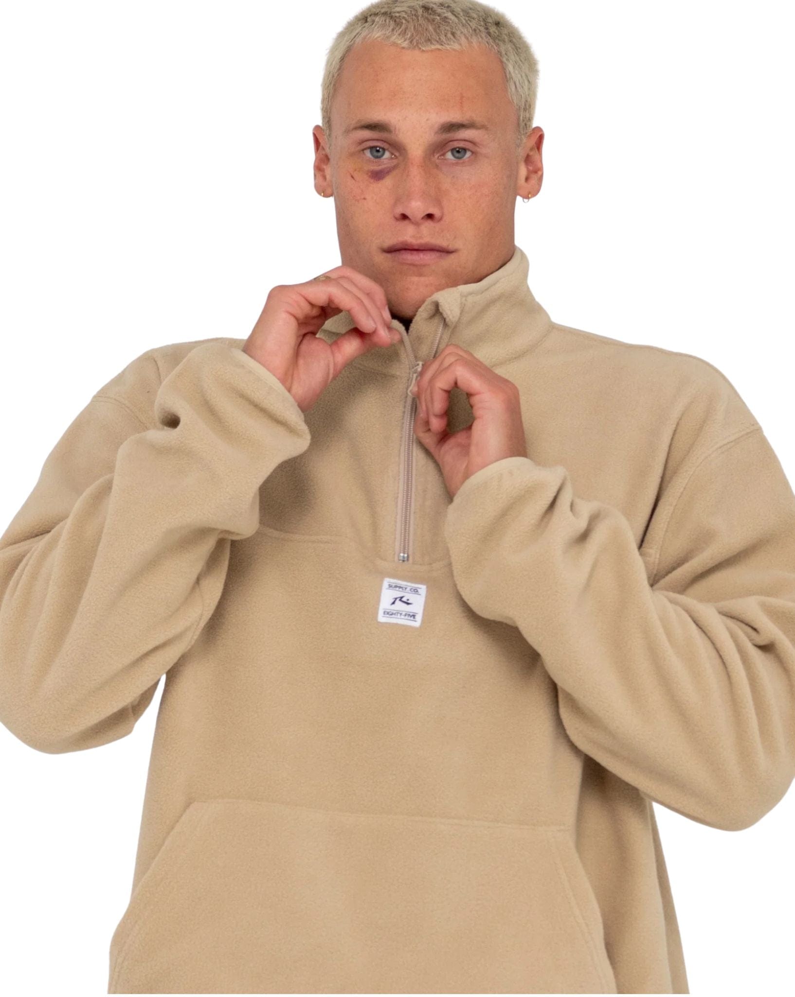 Rusty Mens Quarter Zip Core Division Polar Fleece