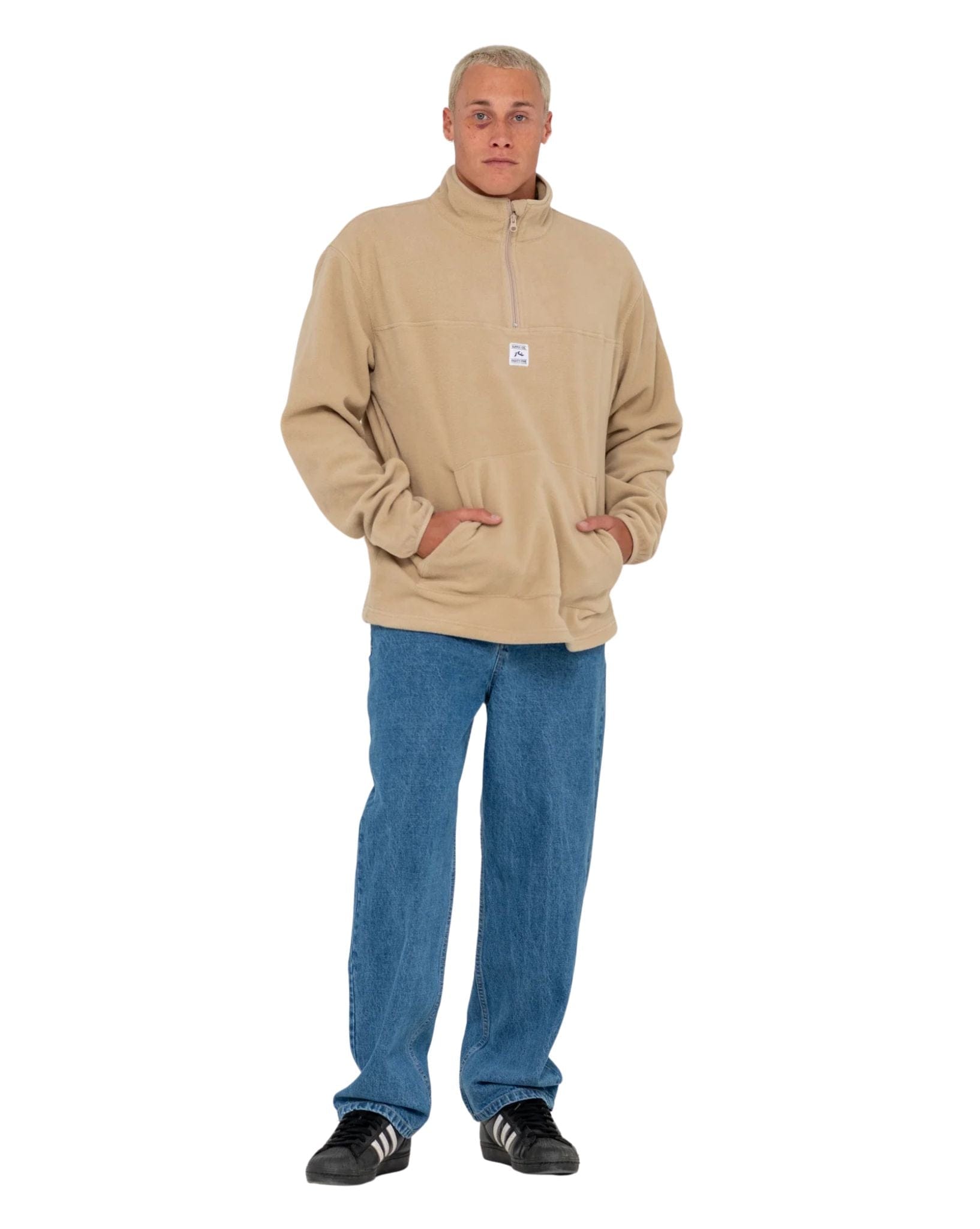Rusty Mens Quarter Zip Core Division Polar Fleece