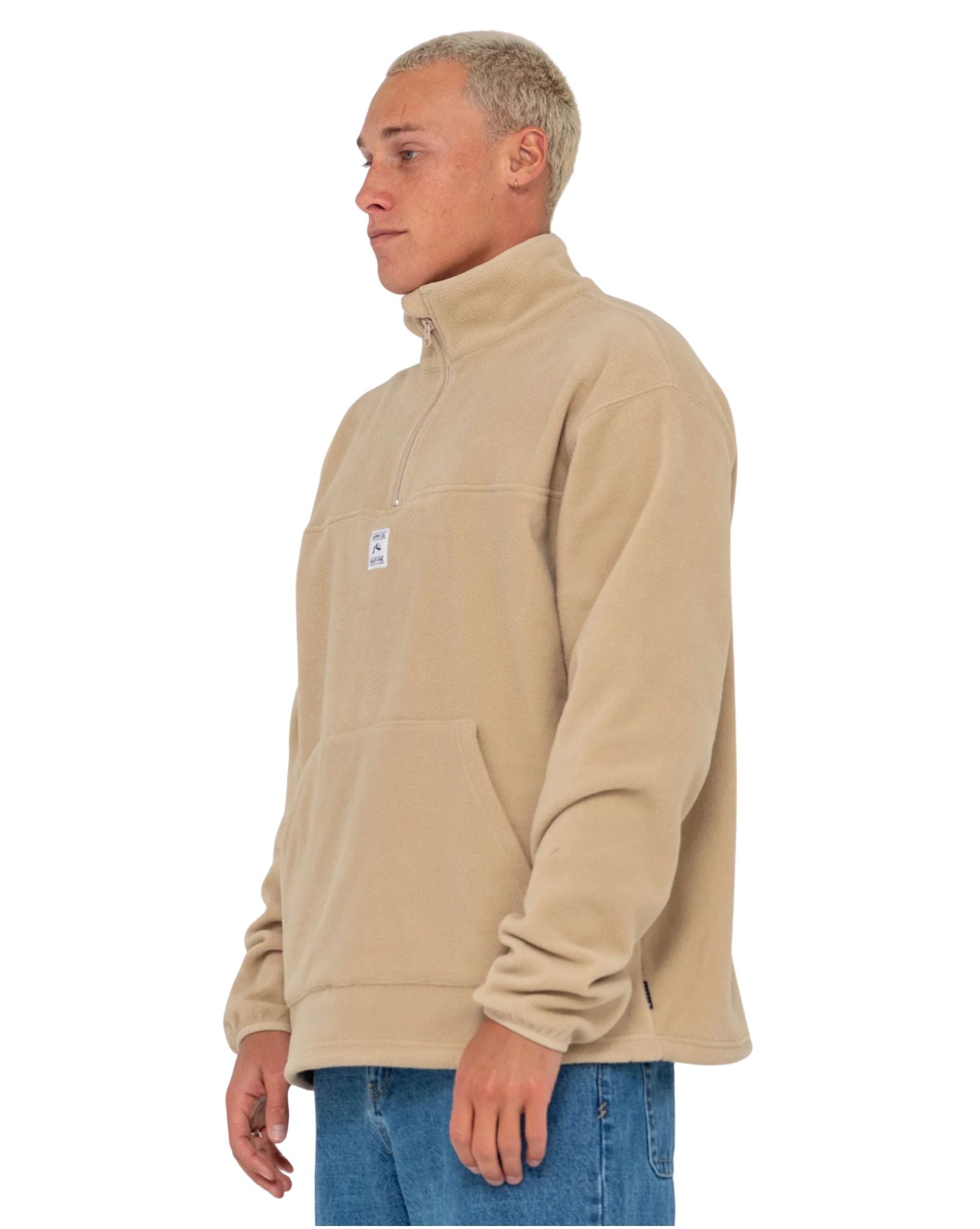 Rusty Mens Quarter Zip Core Division Polar Fleece