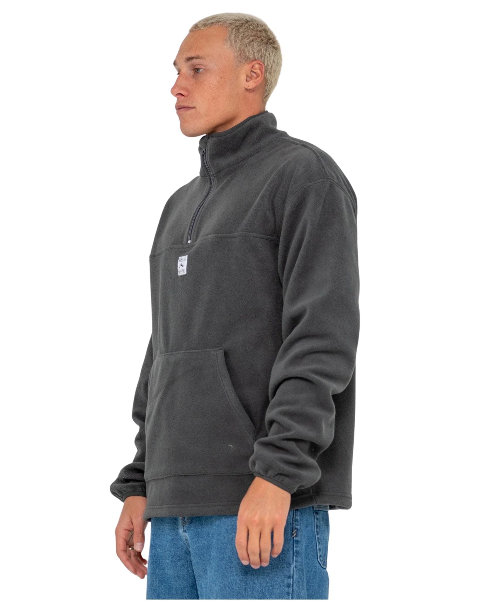 Rusty Mens Quarter Zip Core Division Polar Fleece
