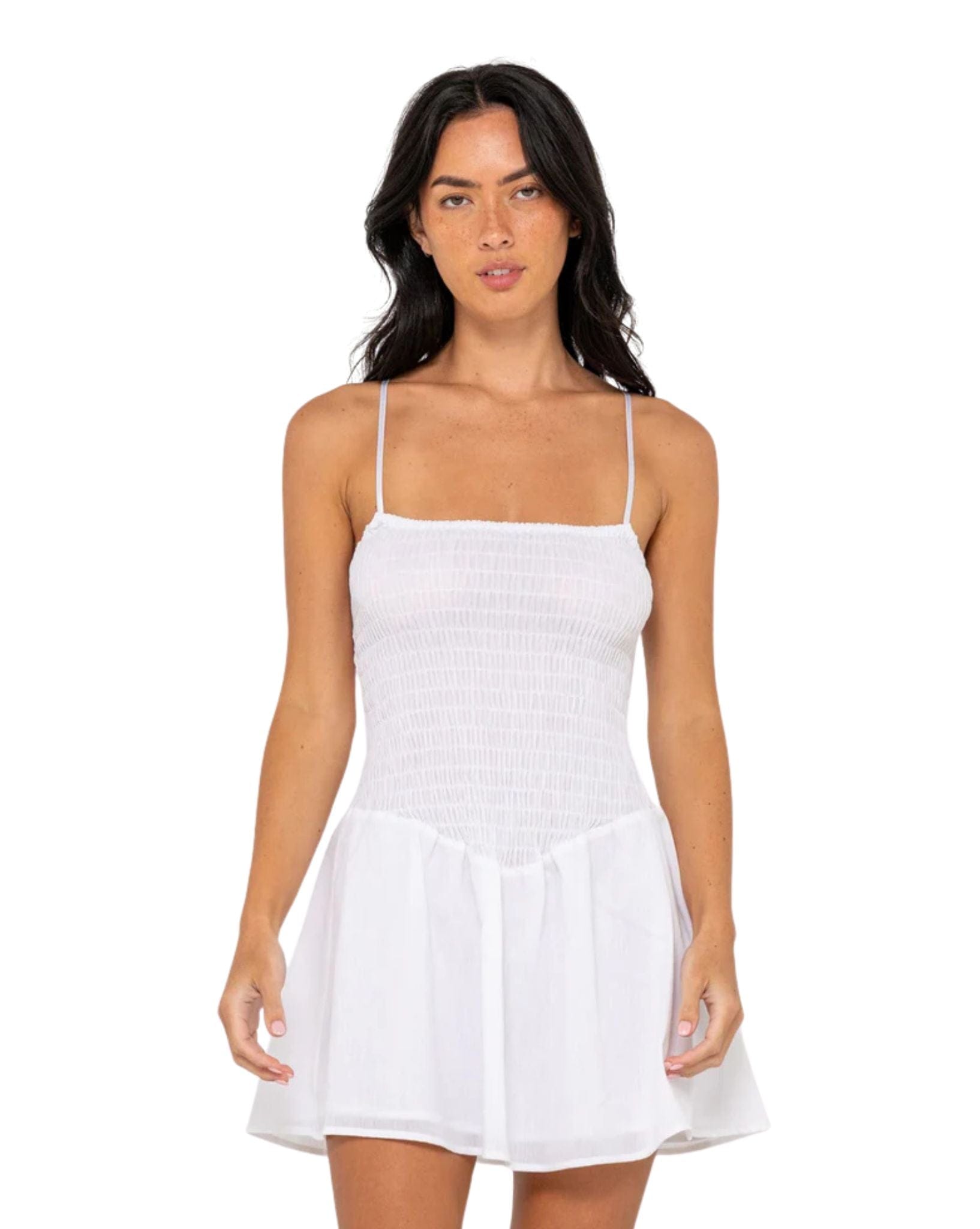 Rusty Mimi Smocked Mini Dress