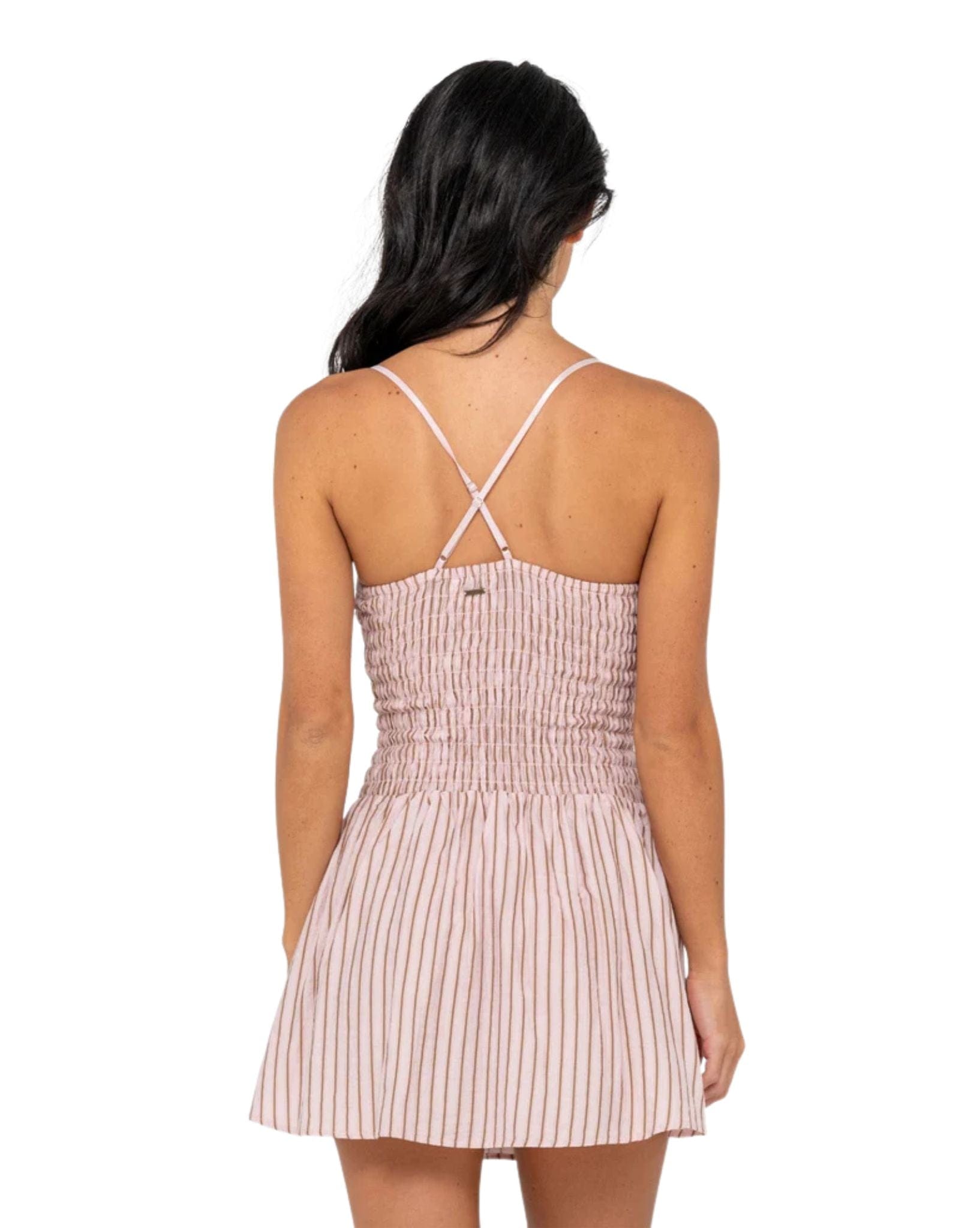 Rusty Mimi Smocked Stripe Mini Dress