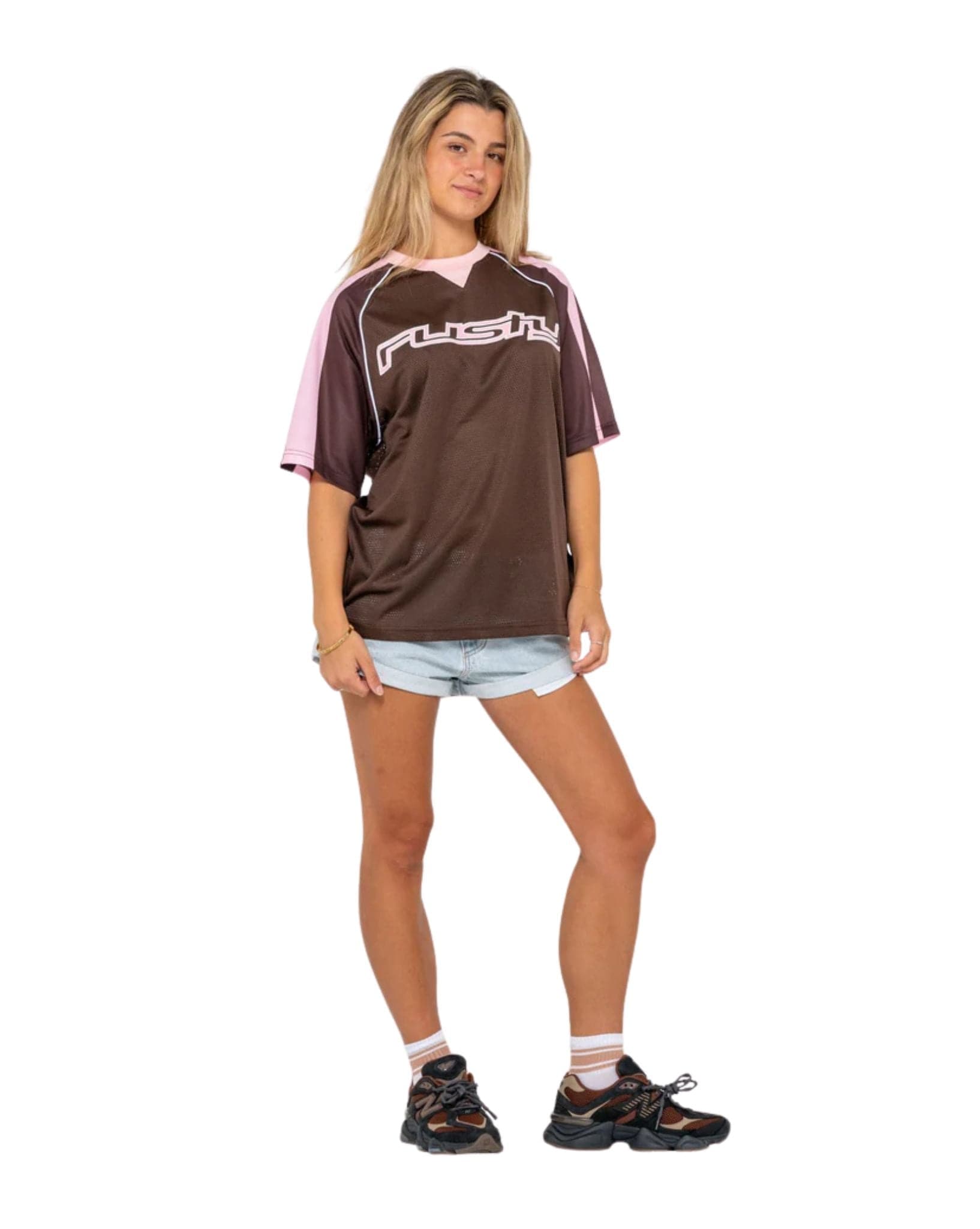 Rusty Naples Contrast Oversize Sports Jersey