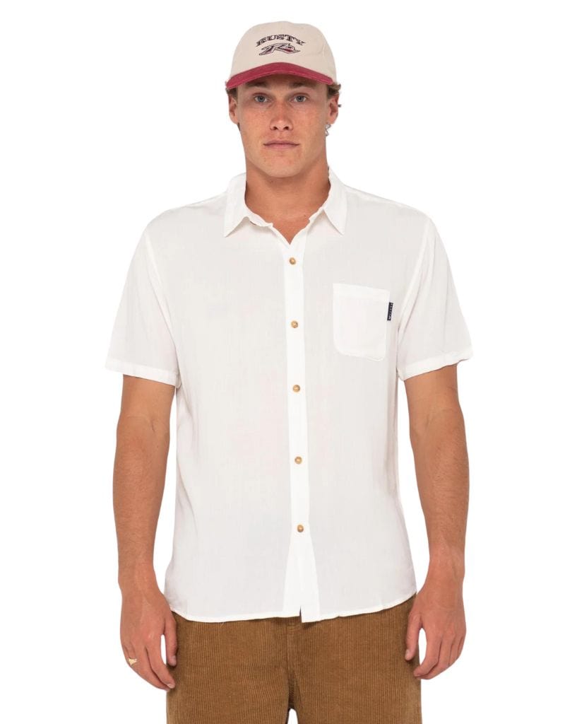 Rusty Razor Blade Short Sleeve Rayon Shirt