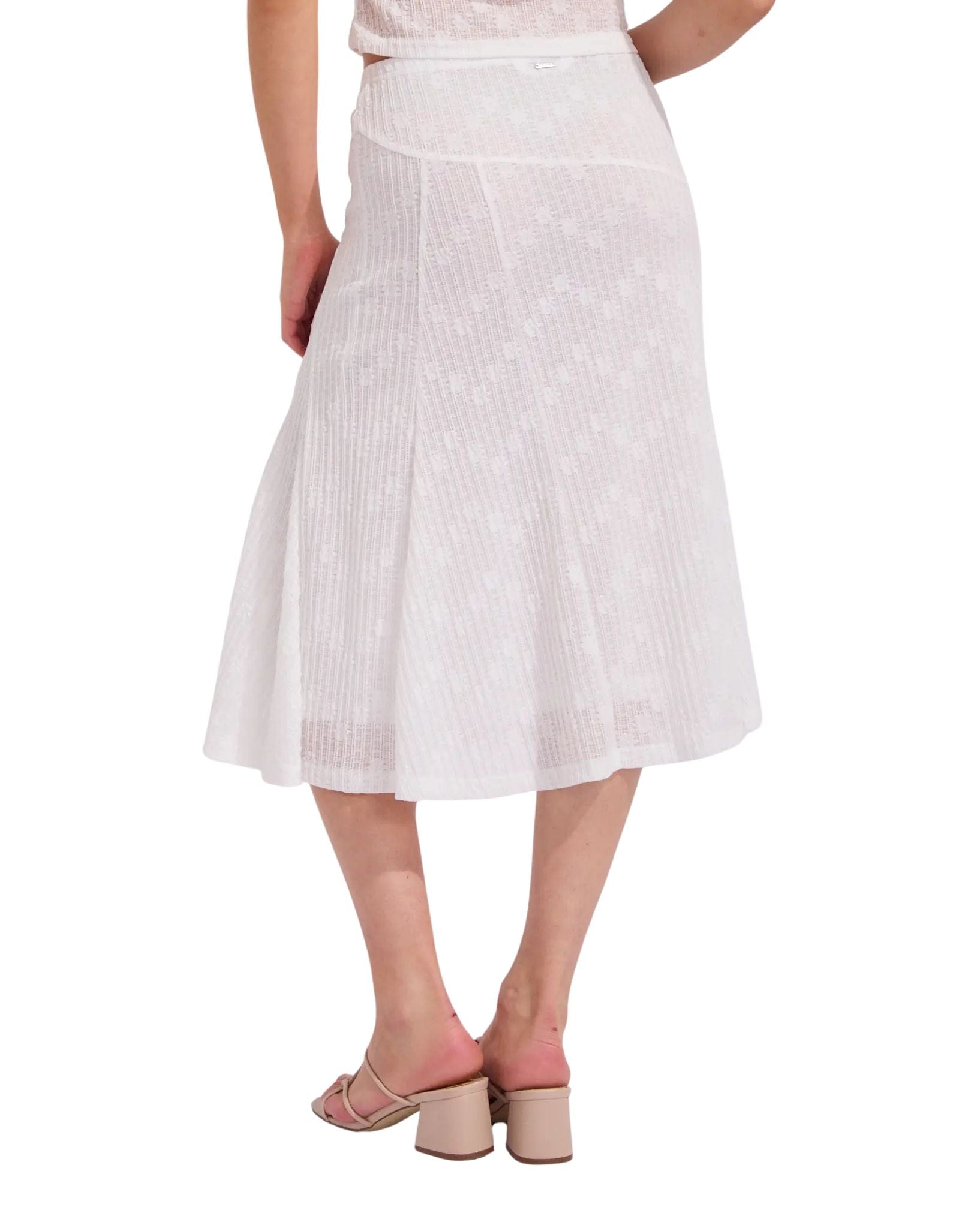 Rusty Roma Low Rise Lace Midi Skirt