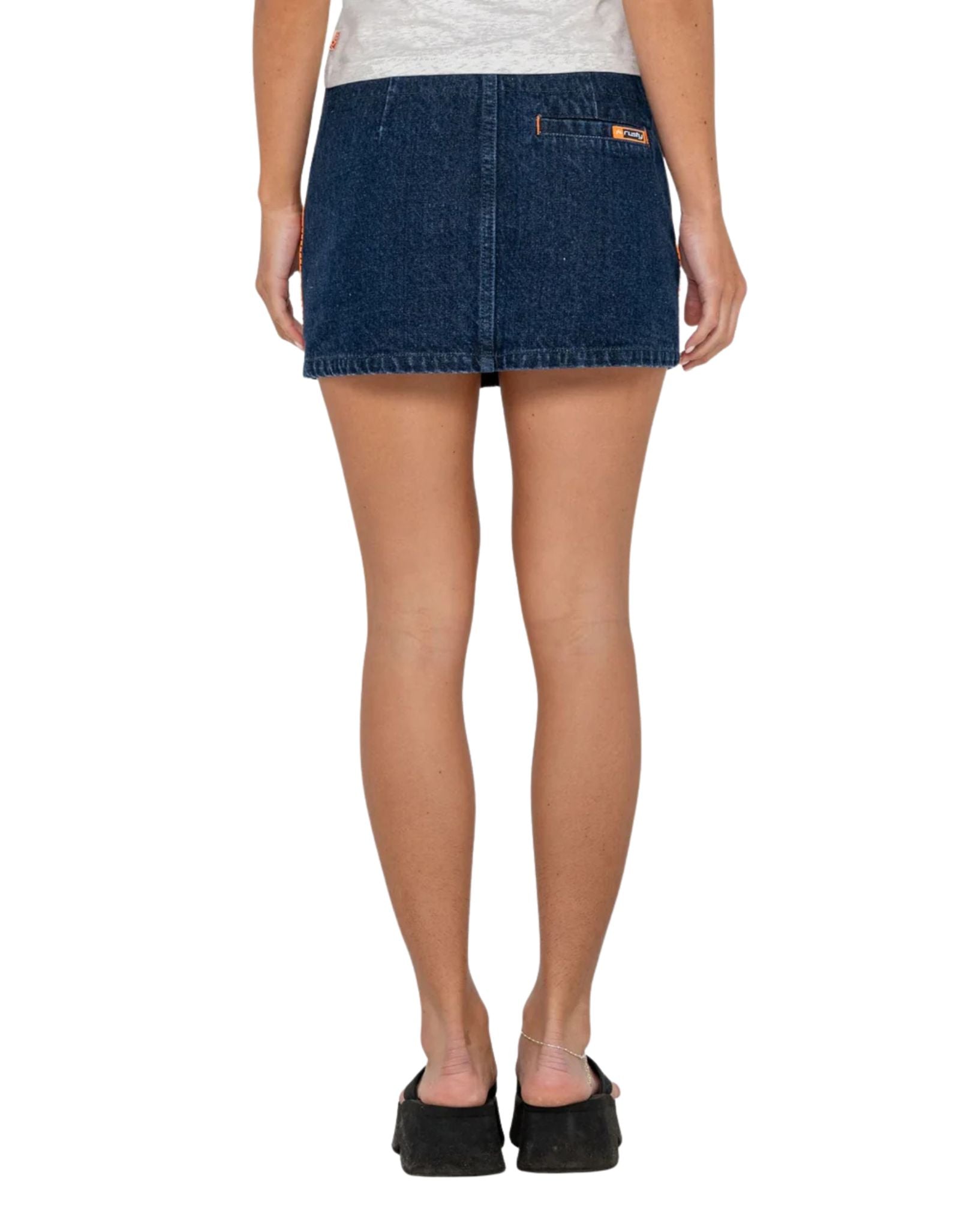 Rusty Webber Denim Low Rise Micro Mini Skirt