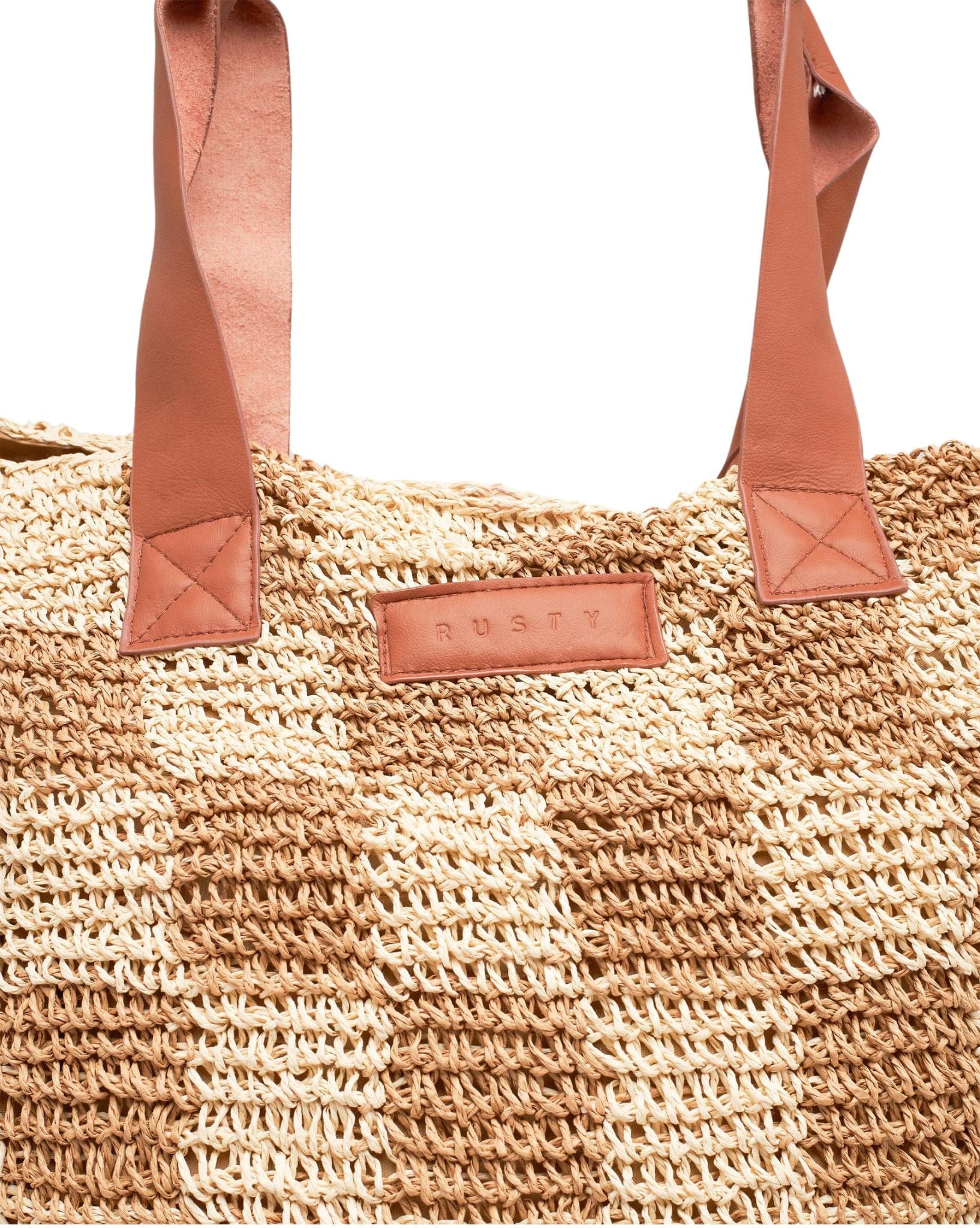 Rusty Womens Checkmate Straw Beach Bag