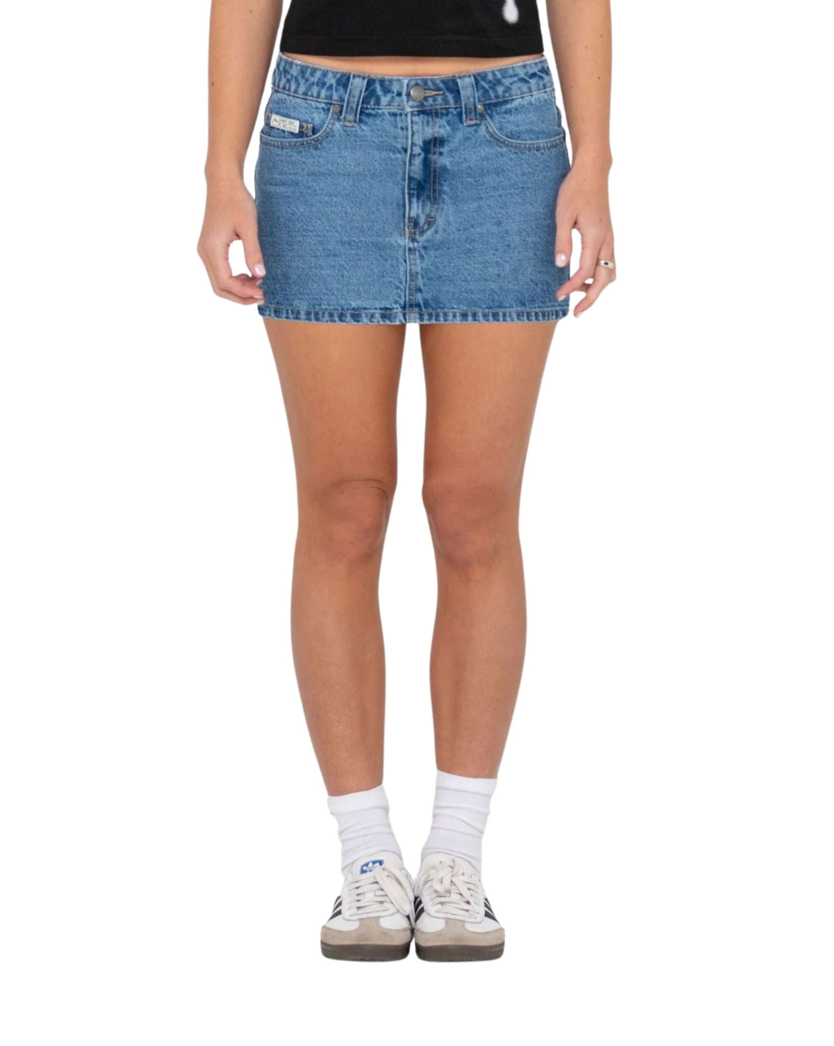 Rusty Womens Mavericks Low Rise Denim Mini Skirt