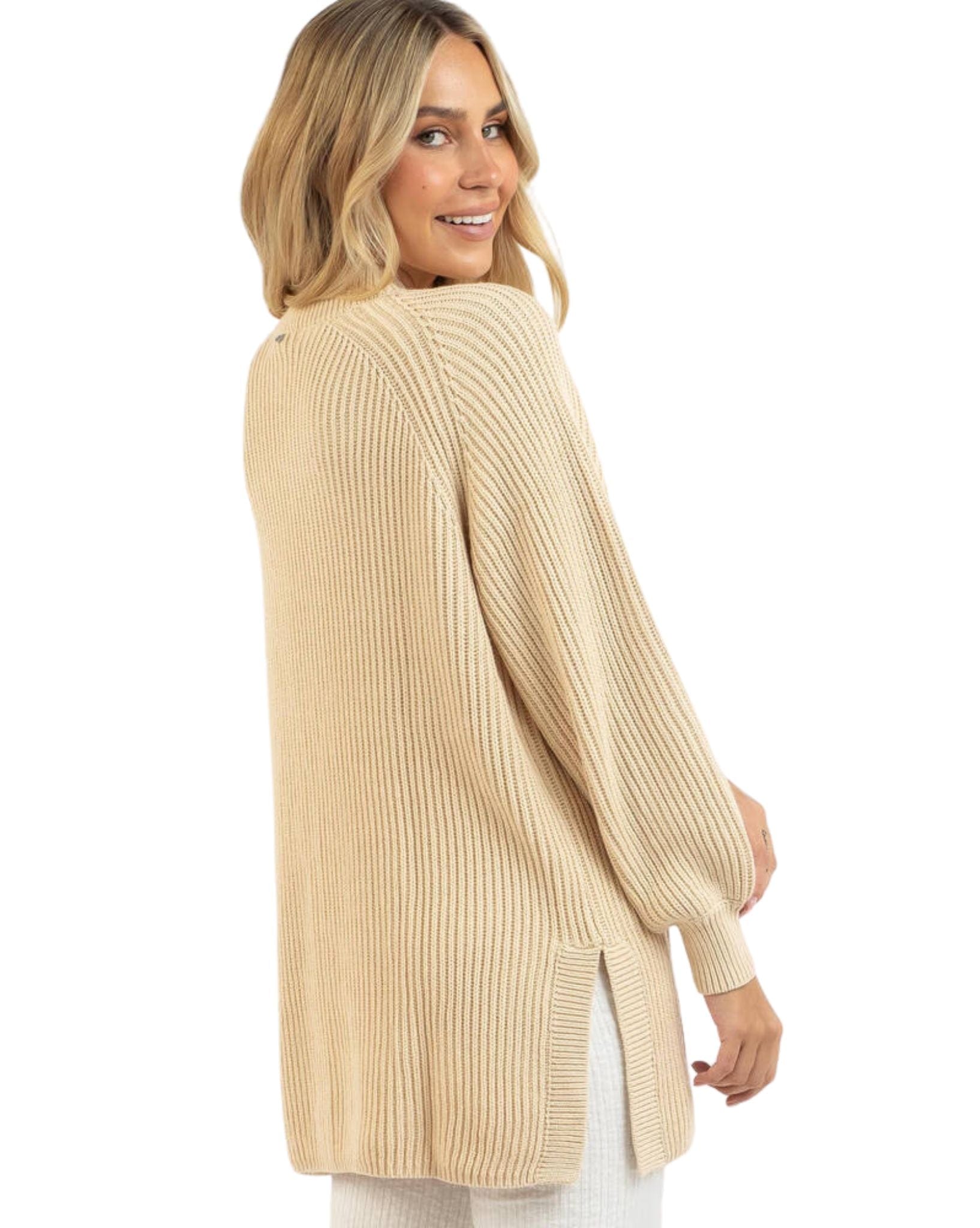 Rusty Womens Rimbra Crew Longline Knit