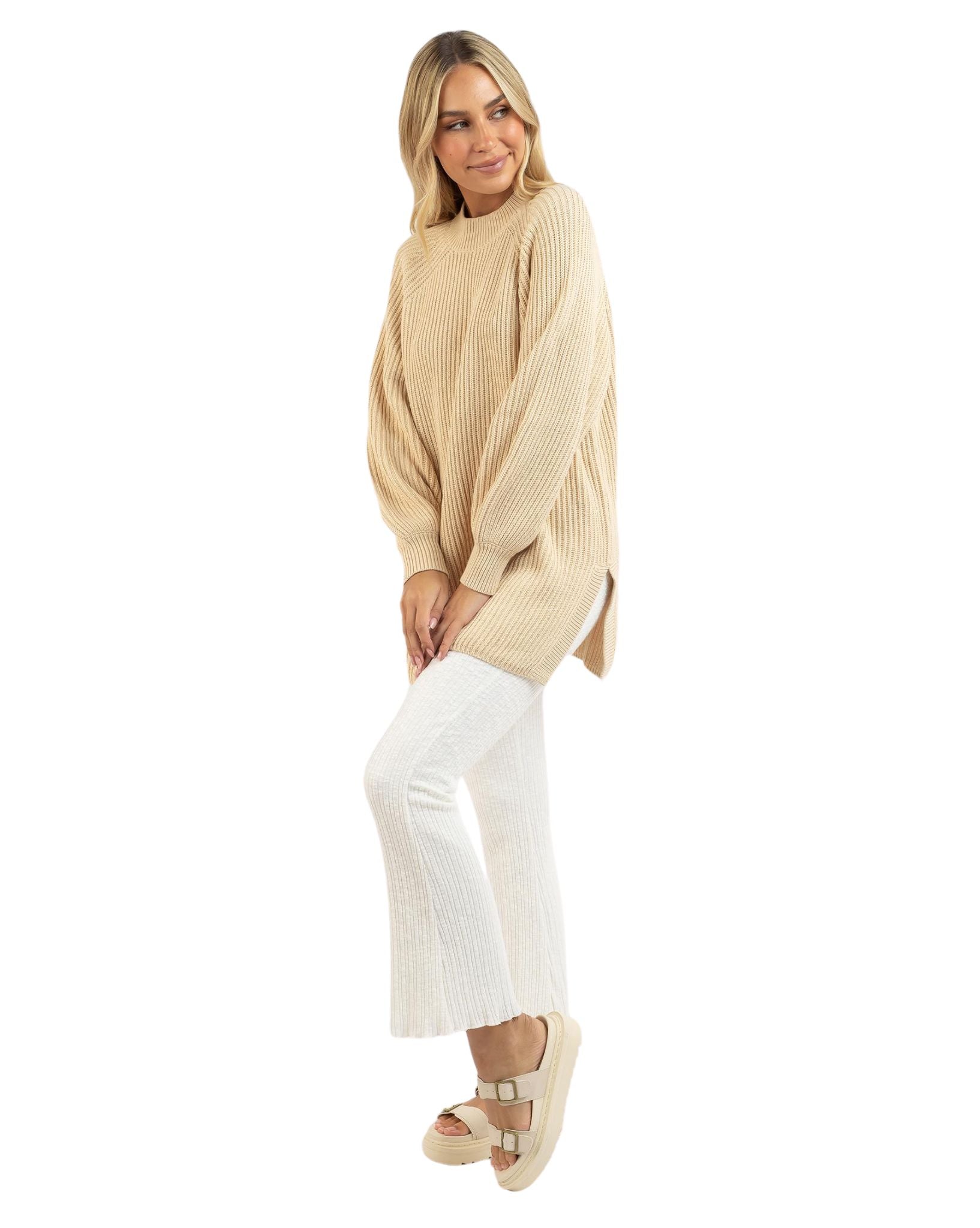 Rusty Womens Rimbra Crew Longline Knit