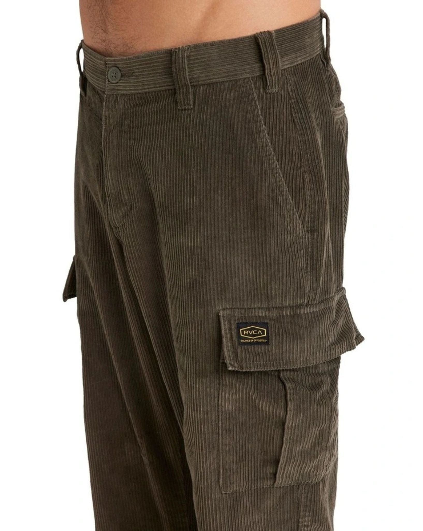 RVCA Mens Americana Cord Cargo Pant - Olive