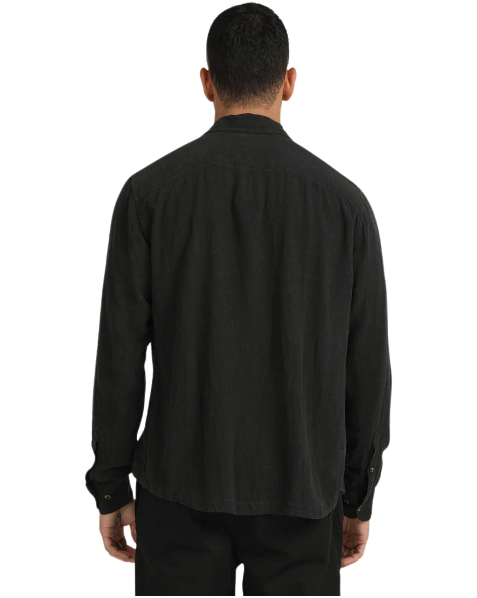 RVCA Mens Beat Long Sleeve Shirt - Black