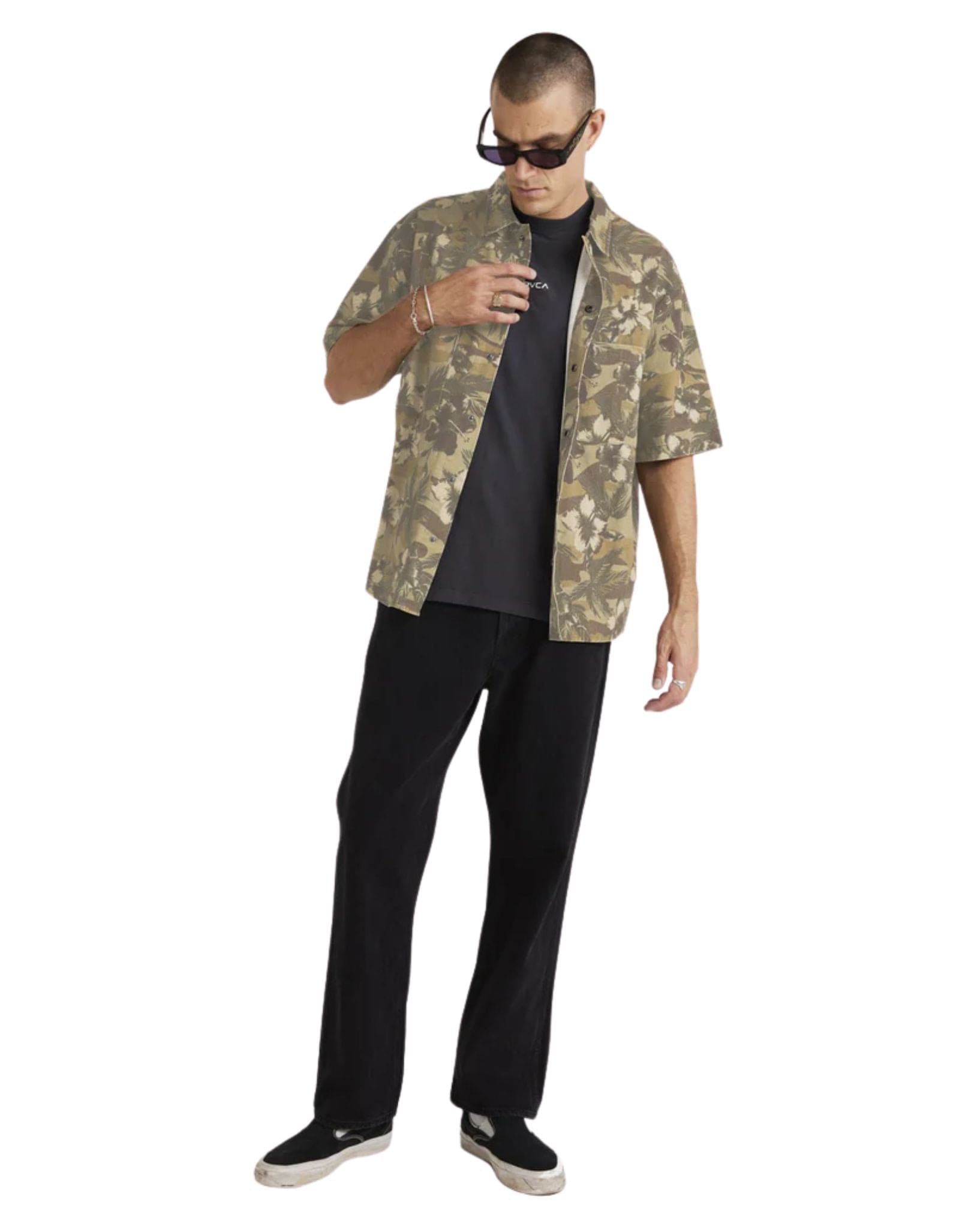 RVCA Mens Rover Ss Shirt - Camo