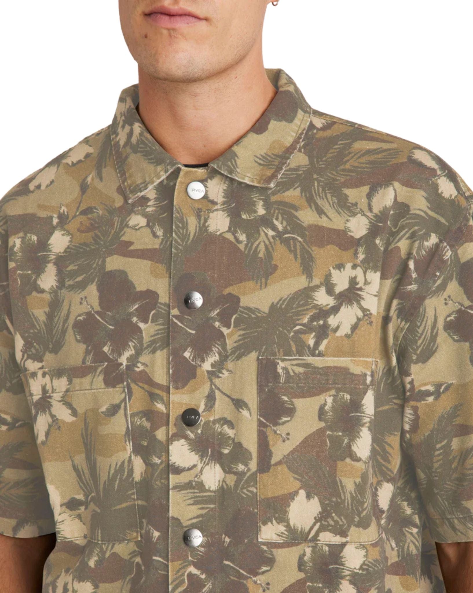 RVCA Mens Rover Ss Shirt - Camo