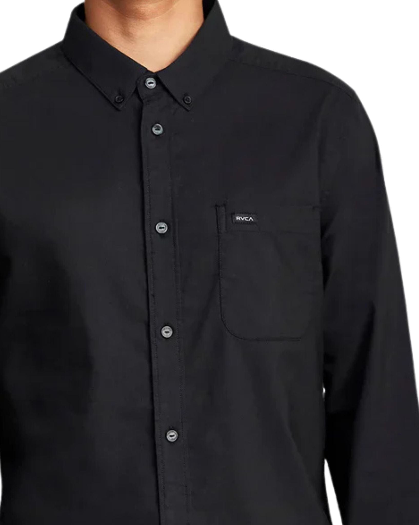 RVCA Mens That'll Do Stretch LS Shirt - Black