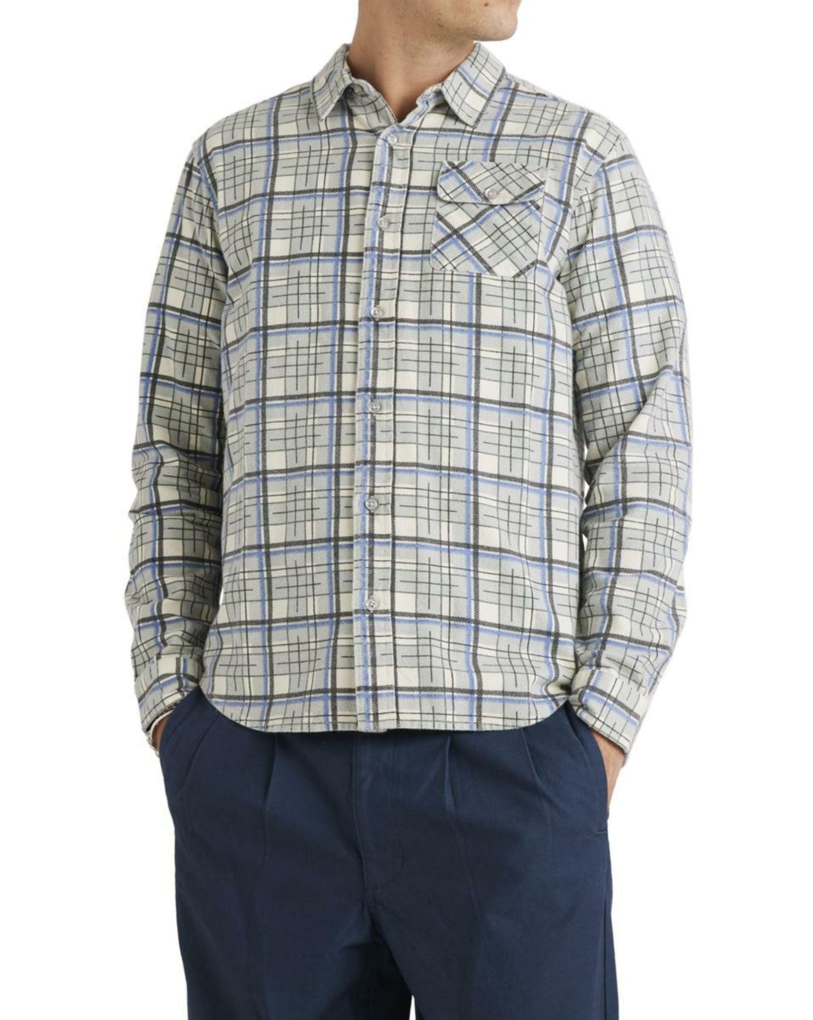 RVCA Mens Treets Ls Shirt - Monument