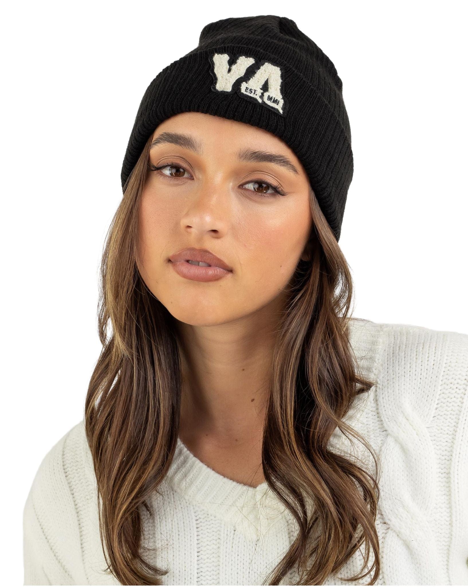 RVCA Womens Patched Beanie - Black