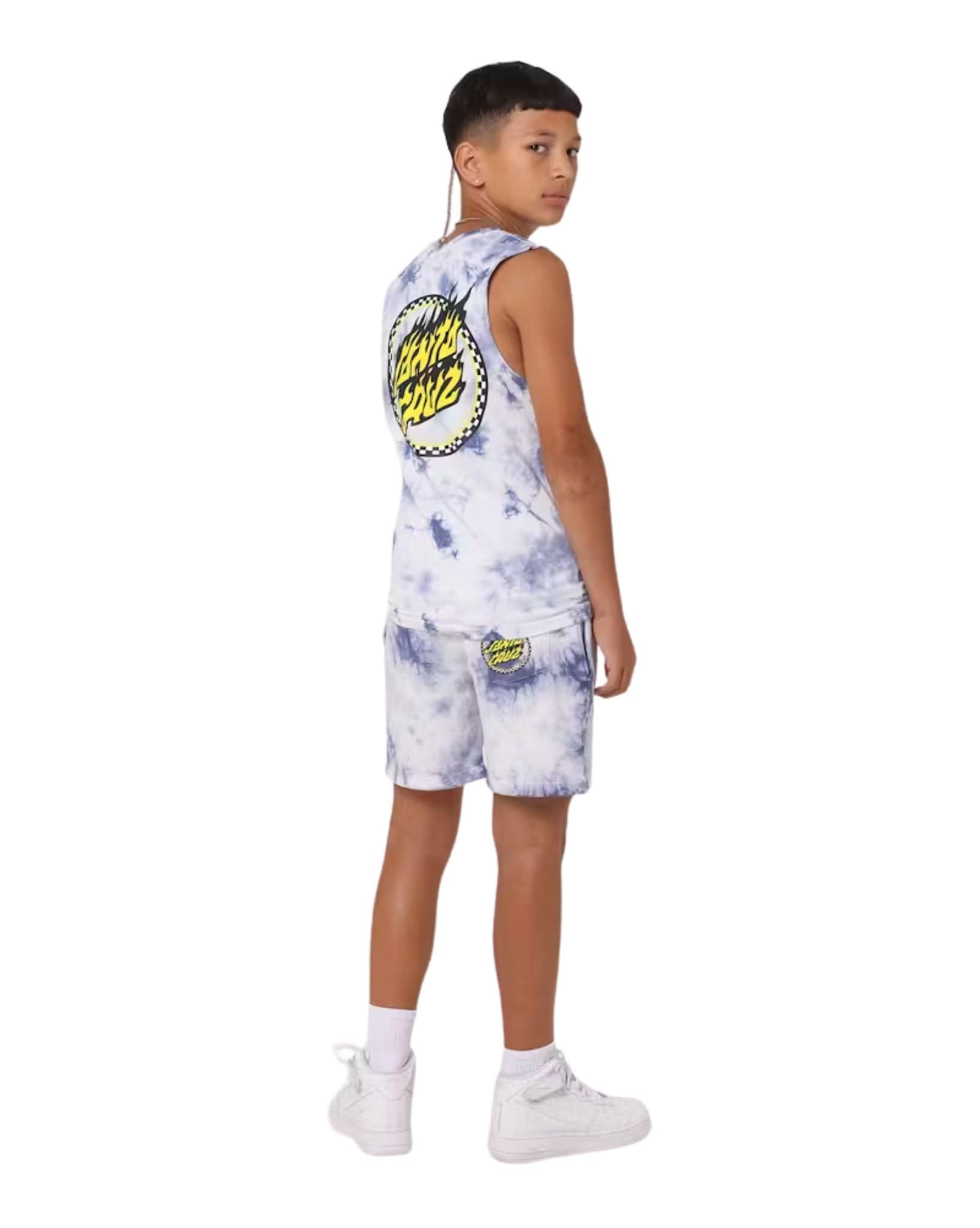Santa Cruz Boys Checked Out Flamed Dot Tank