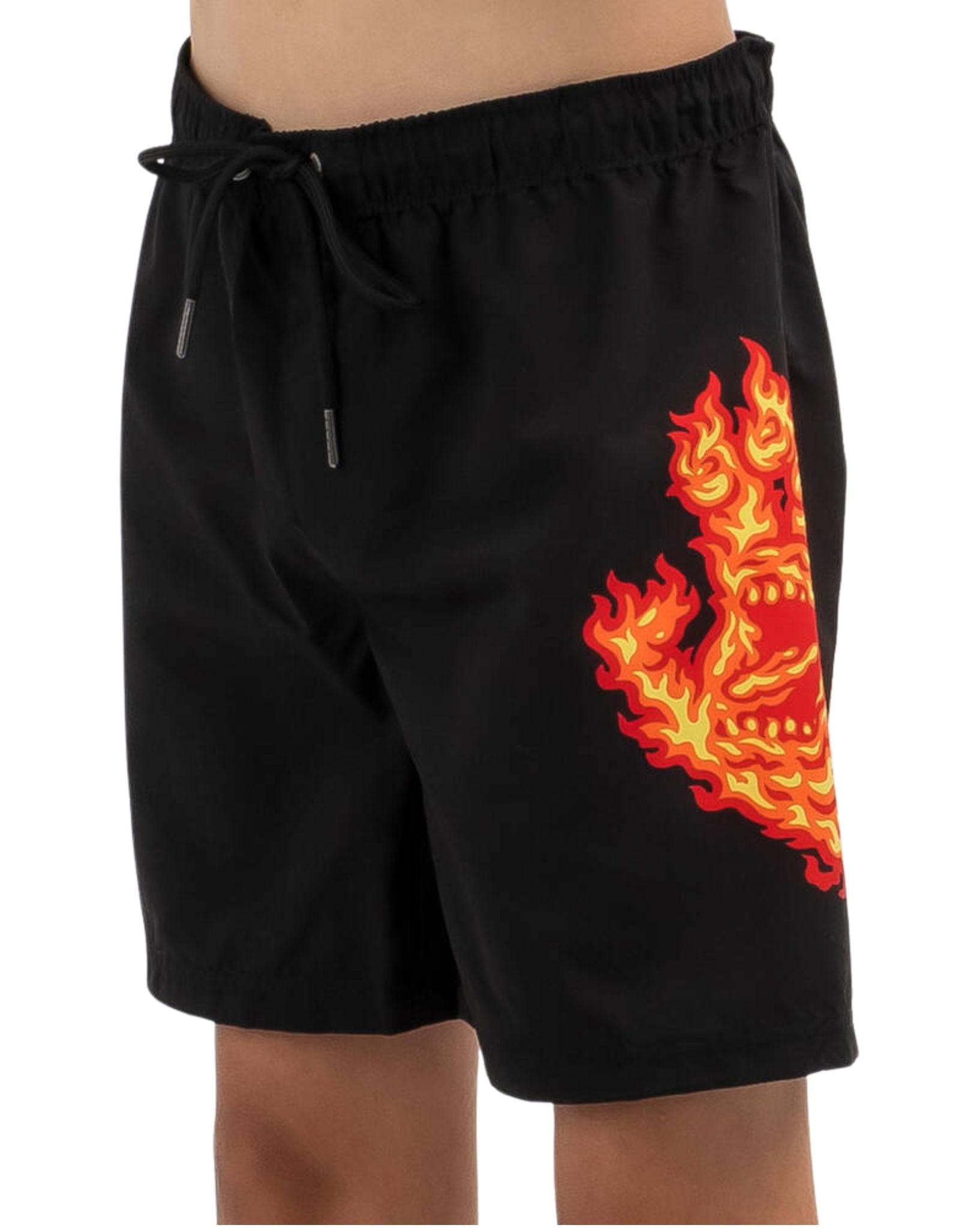 Santa Cruz Boys Flame Hand Boardshort - Black