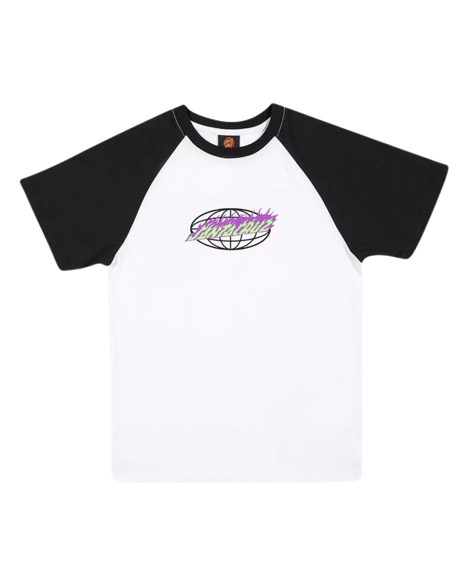 Santa Cruz Boys Global Flame Strip Front Tee