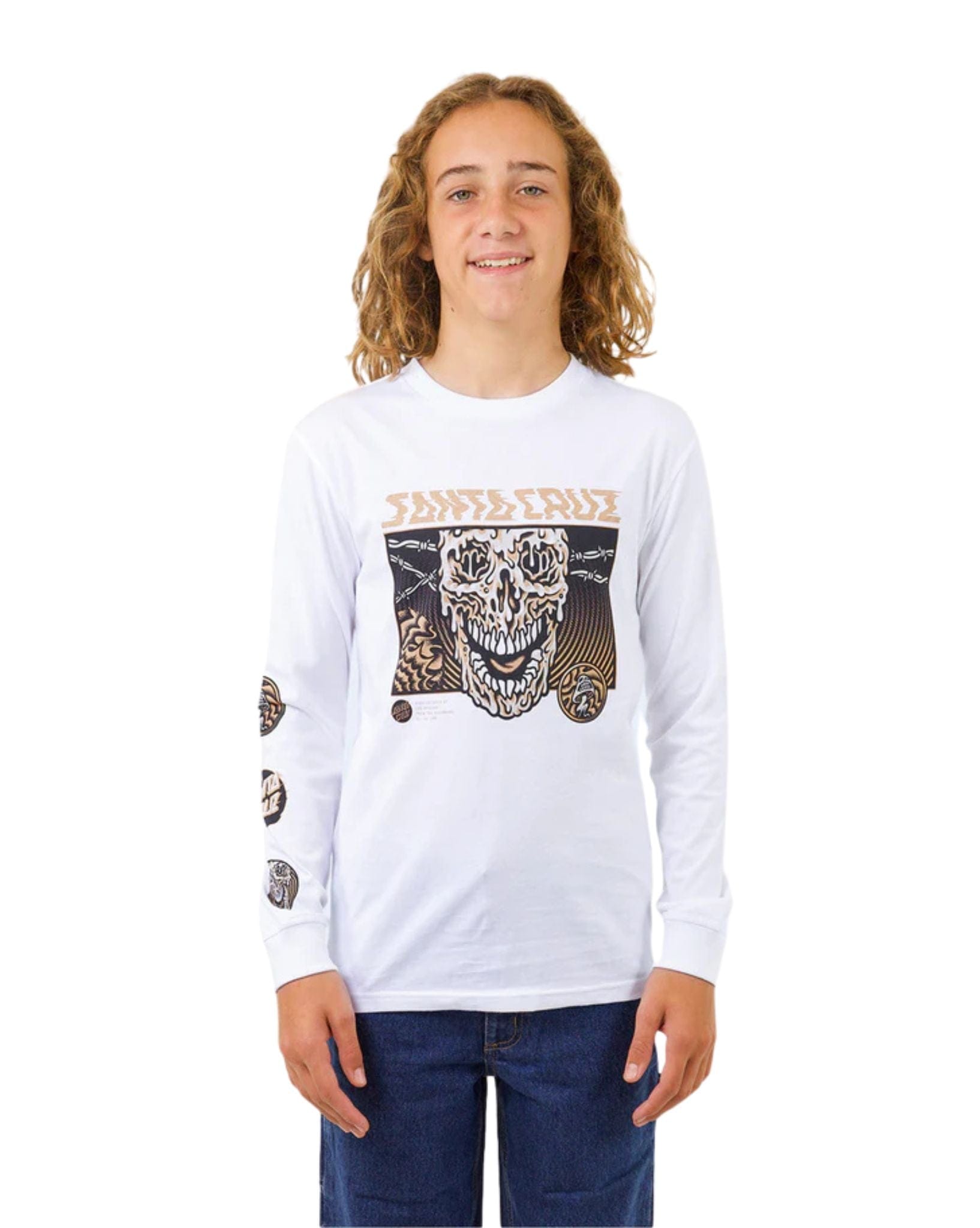 Santa Cruz Toxic Skull Front LS Tee