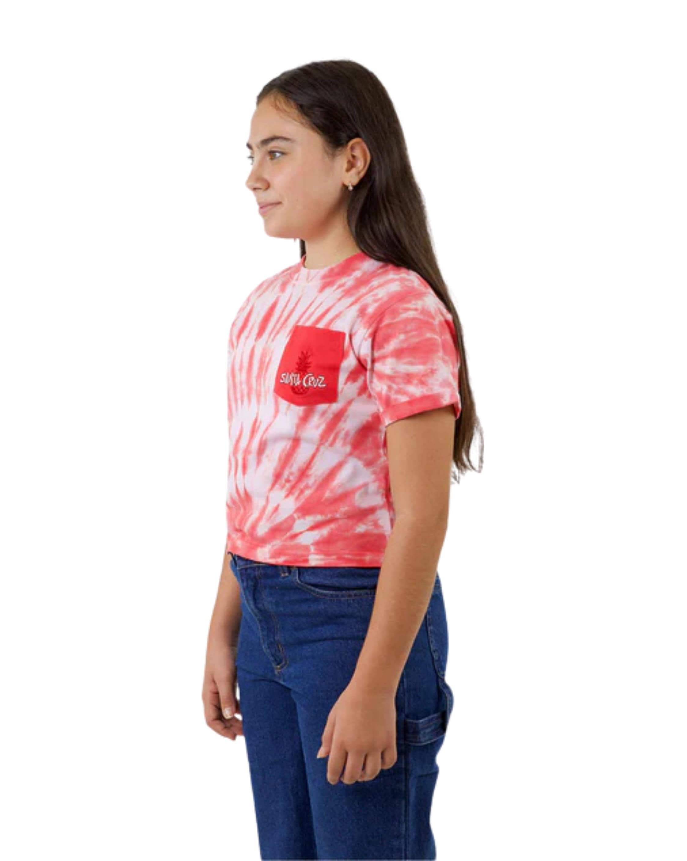 Santa Cruz Tropic Strip Santa Cruz Girls Cropped Pocket T-Shirt